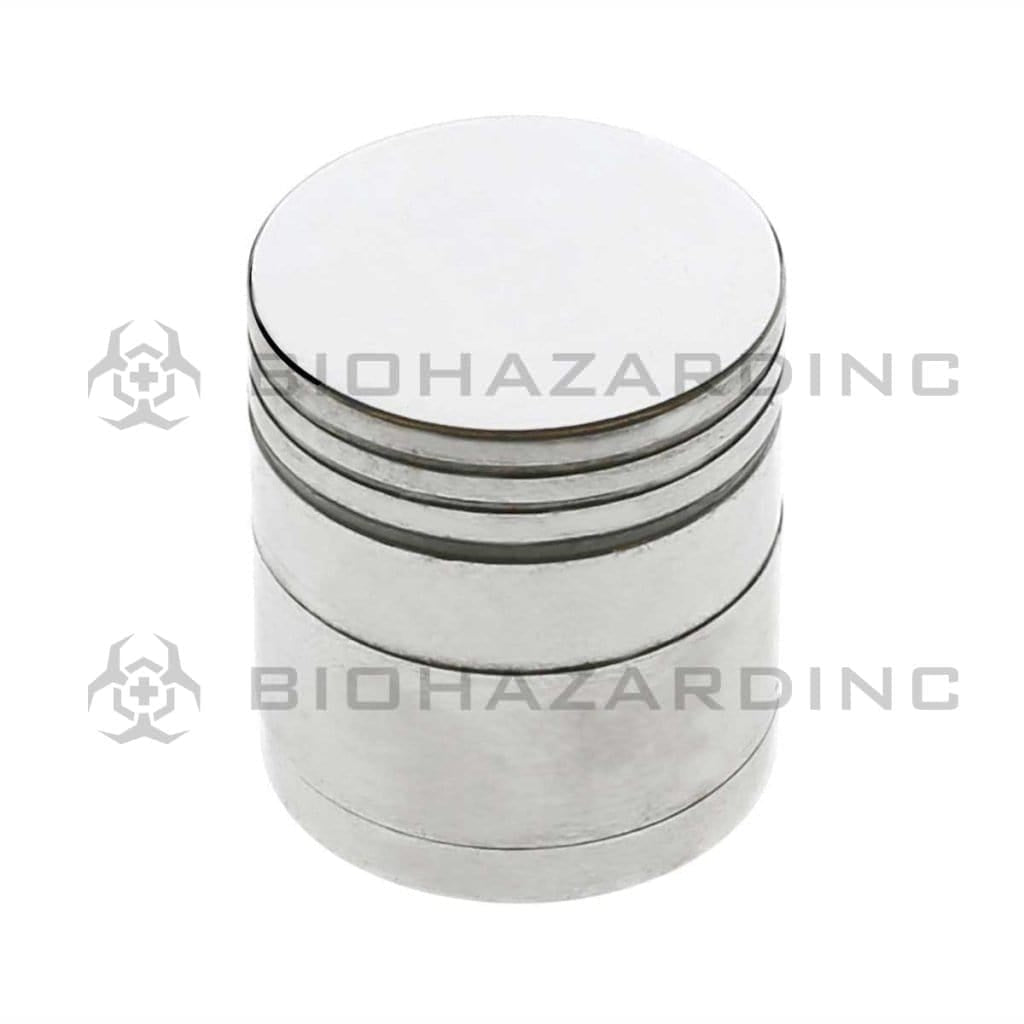 Grinder | Metal Grinder | 4 Piece - 30mm - Silver Metal Grinder Biohazard Inc
