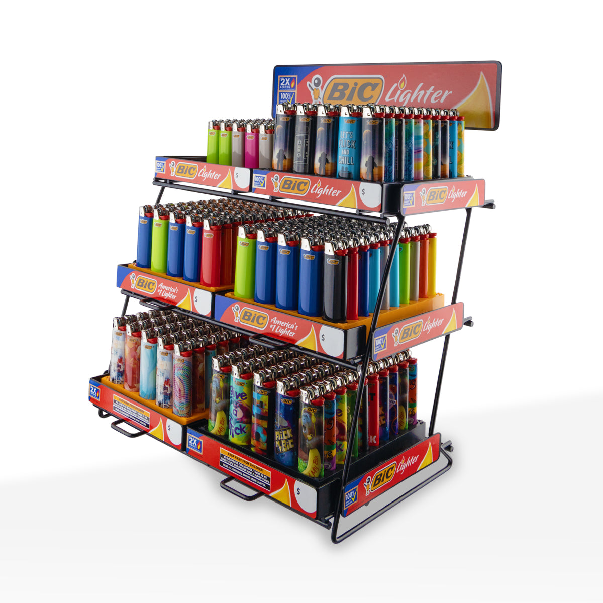 BIC® | 'Retail Display' 6 Tier Powerhouse Black Wire Display | 300 Count Lighter Display Kit BIC