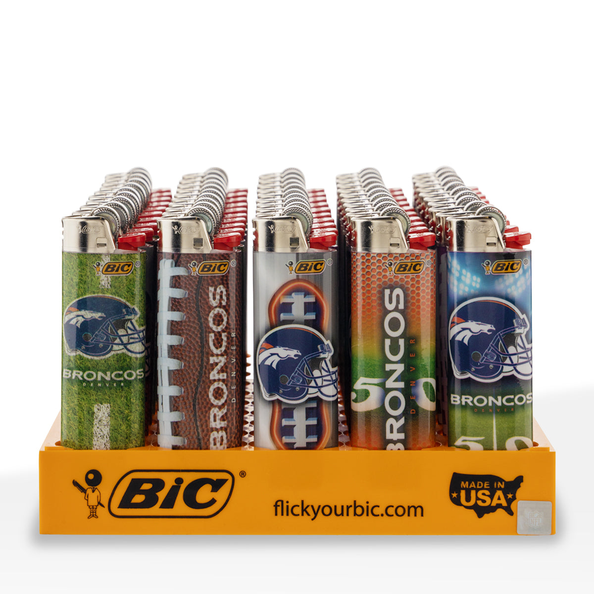 BIC® | 'Retail Disply' NFL Denver Broncos Special Edition Lighters | 50 Count Lighters BIC
