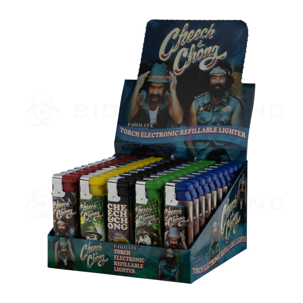 Cheech & Chong™ | Refillable Torch Lighter Retail Display | Series A Lighter Display Kit Biohazard Inc