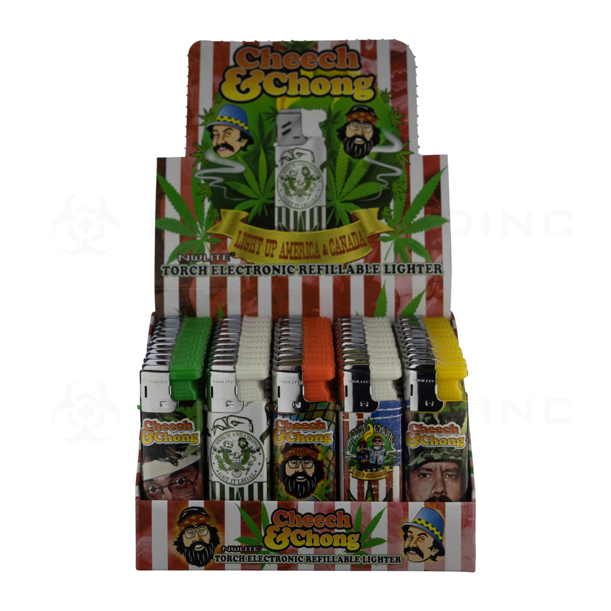 Cheech & Chong™ | Refillable Torch Lighter Retail Display | Series B Lighter Display Kit Biohazard Inc