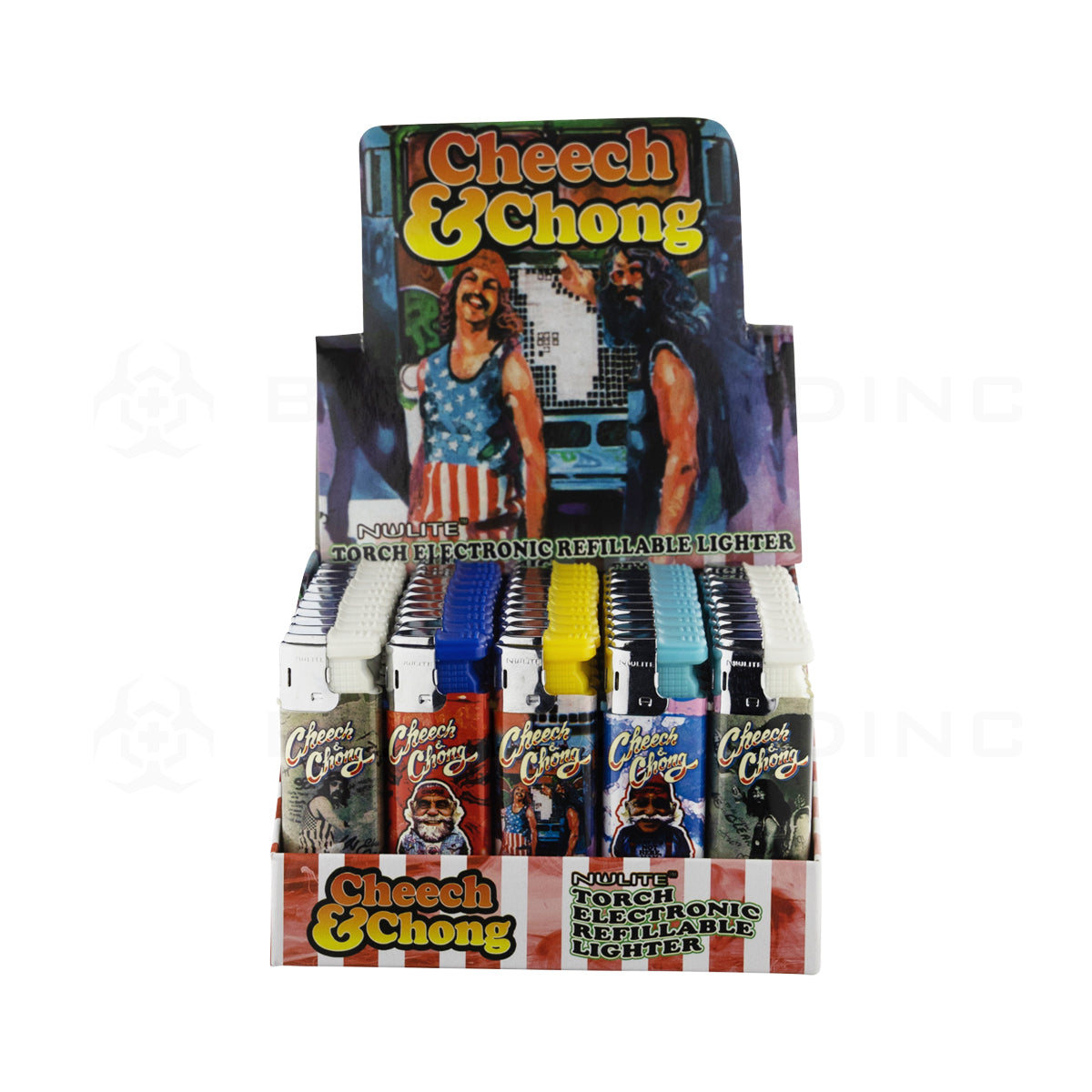 Cheech & Chong™ | Refillable Torch Lighter Retail Display | Series C Lighter Display Kit Biohazard Inc