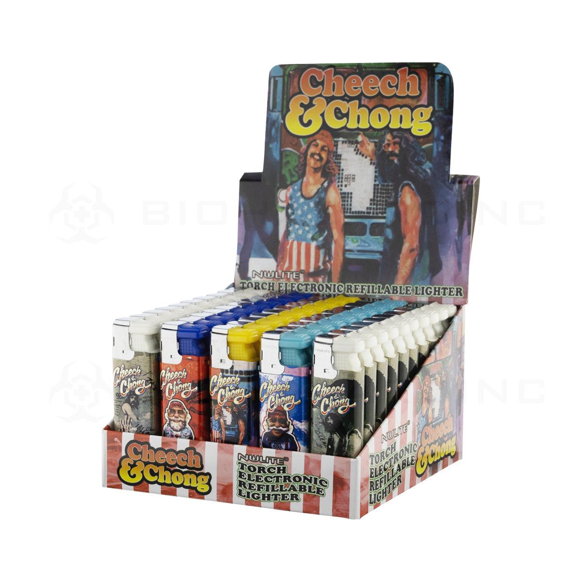 Cheech & Chong™ | Refillable Torch Lighter Retail Display | Series C Lighter Display Kit Biohazard Inc