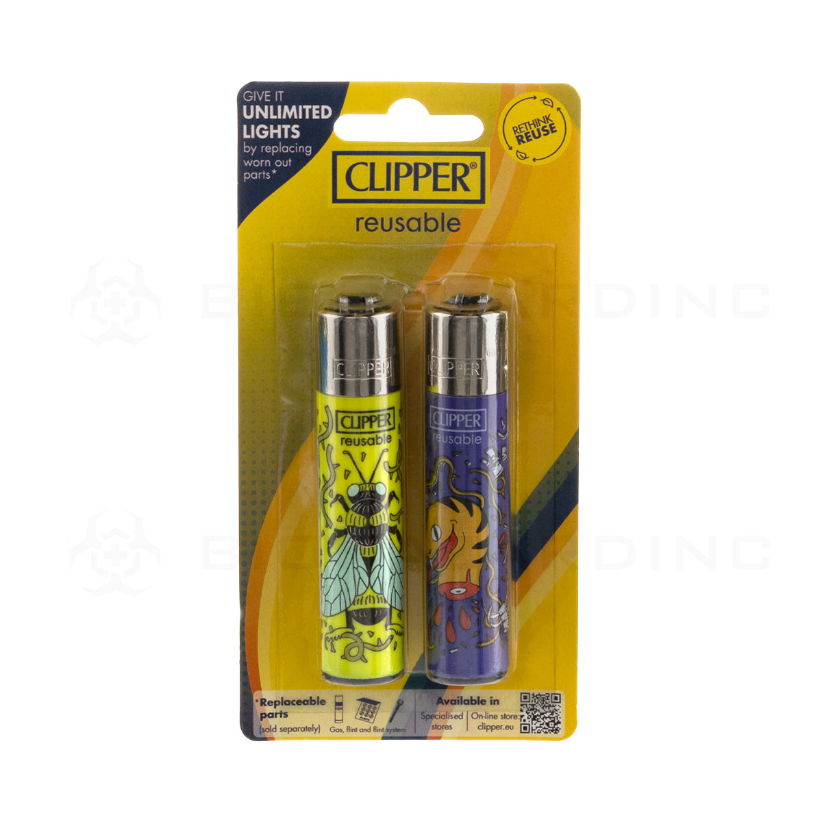 Clipper® | 'Retail Display' 2-Pack Lighters | 8 Count Lighters Clipper