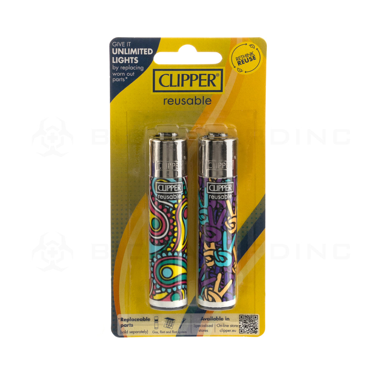 Clipper® | 'Retail Display' 2-Pack Lighters | 8 Count Lighters Clipper