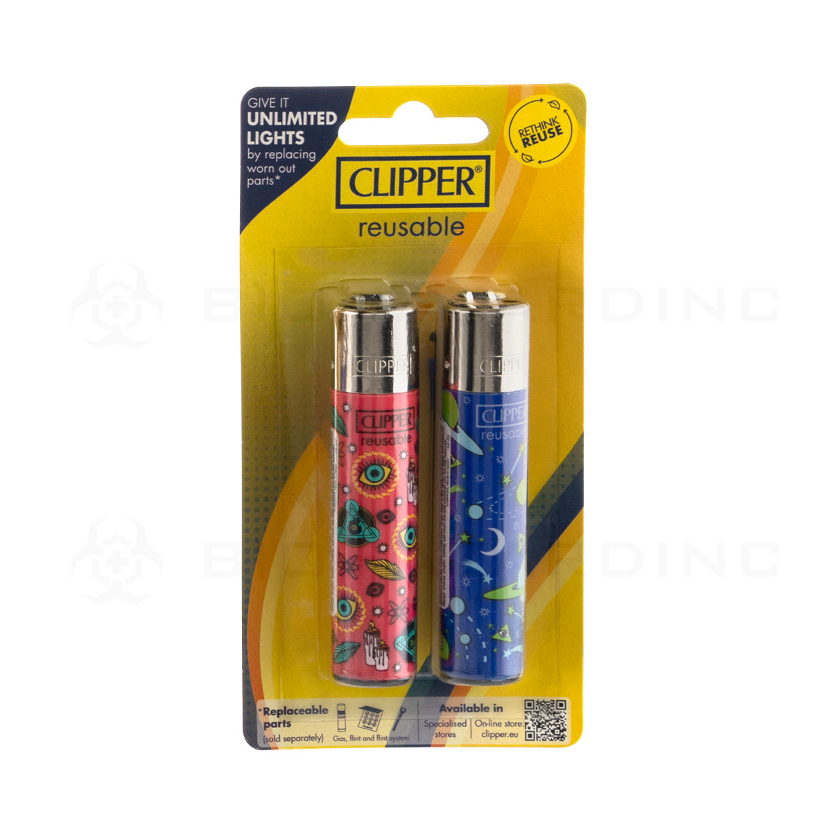 Clipper® | 'Retail Display' 2-Pack Lighters | 8 Count Lighters Clipper