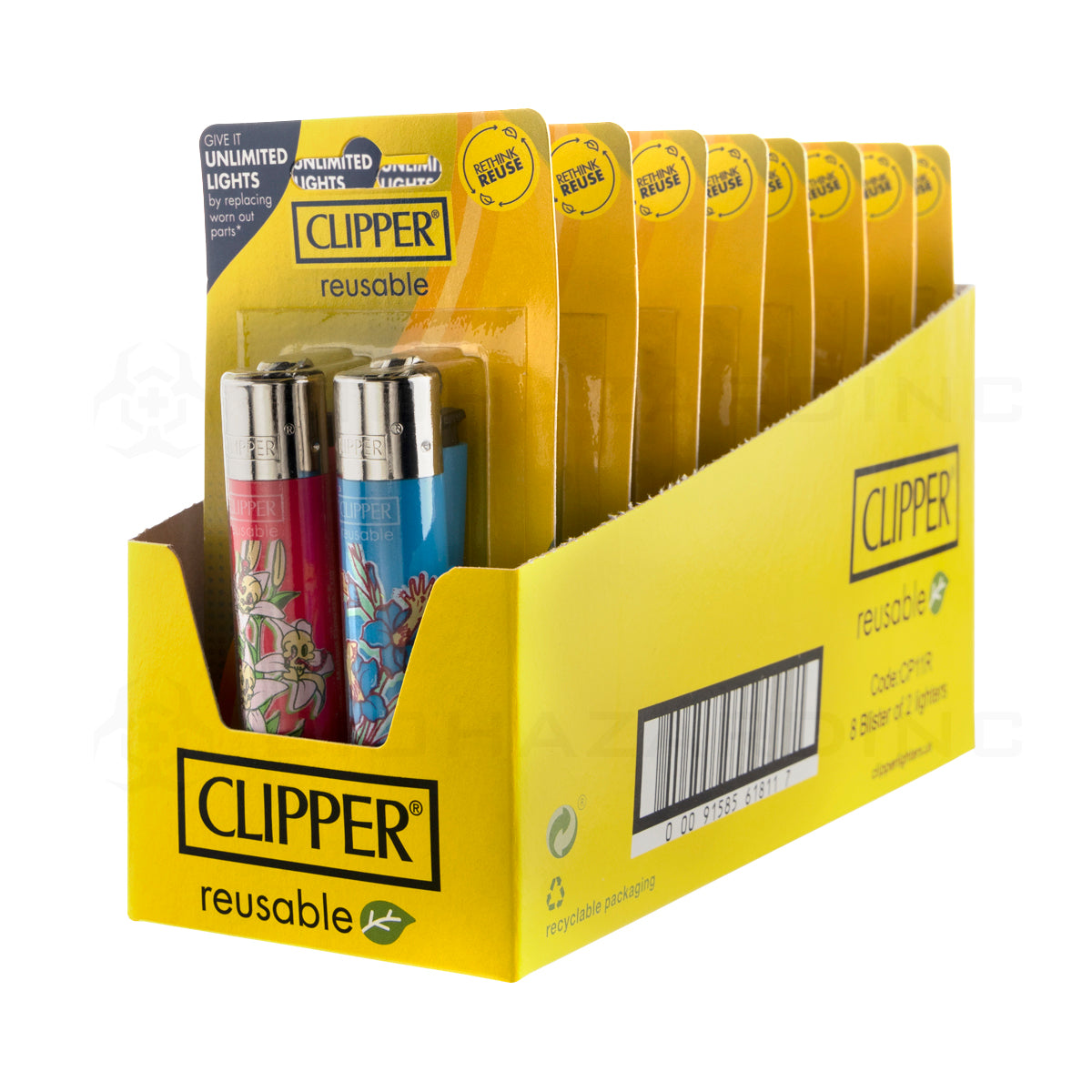 Clipper® | 'Retail Display' 2-Pack Lighters | 8 Count Lighters Clipper