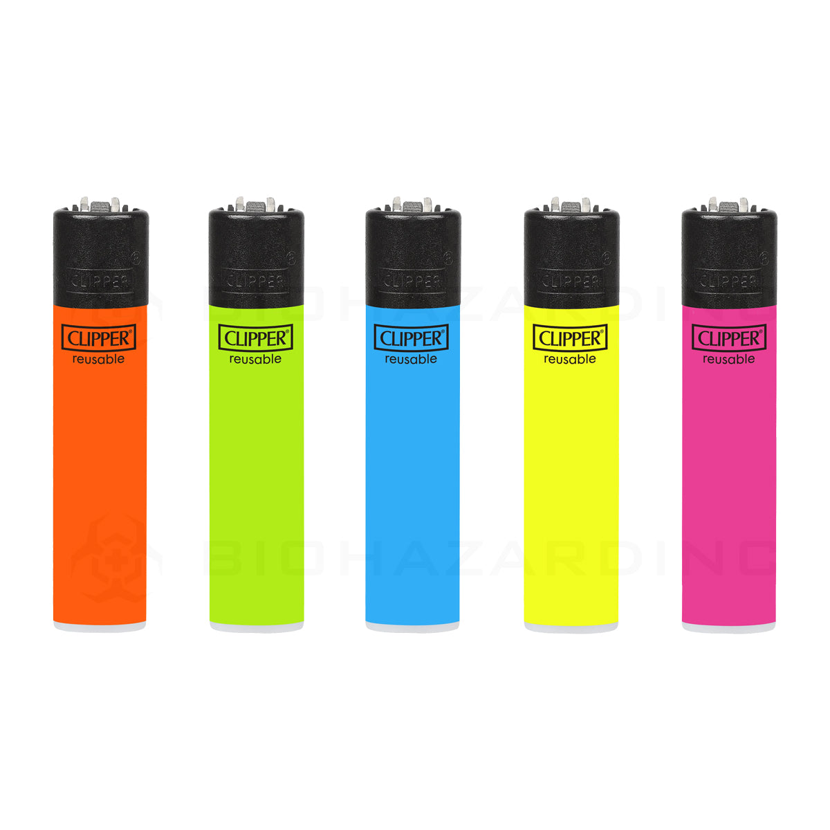 Clipper® | 'Retail Display' Solid Fluo Lighters | 48 Count Lighters Clipper