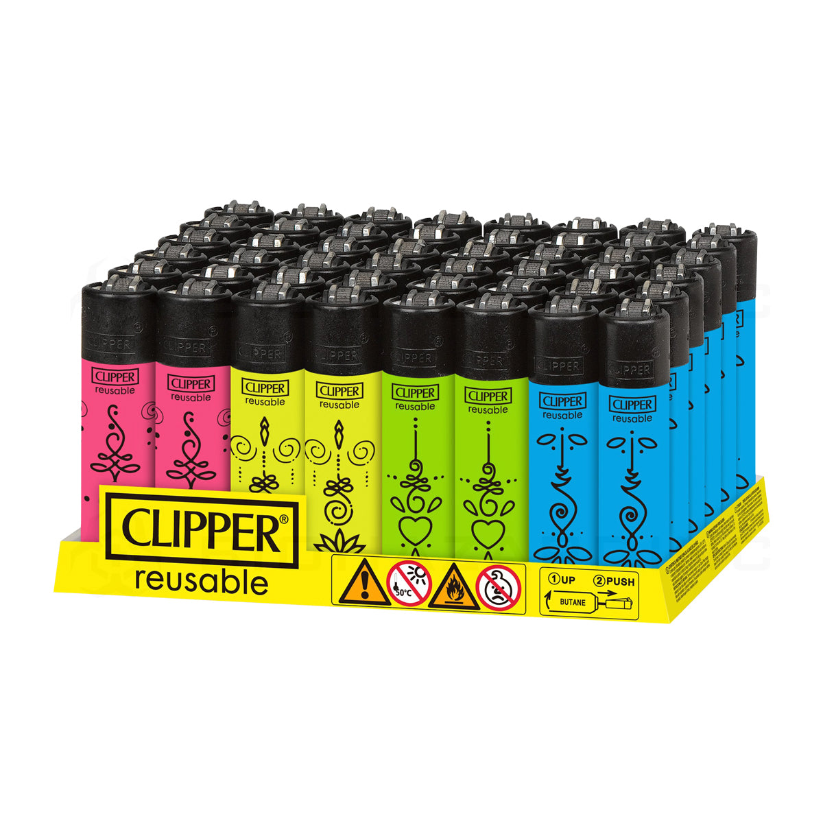 Clipper® | 'Retail Display' Tattoo Lighters | 48 Count Lighters Clipper