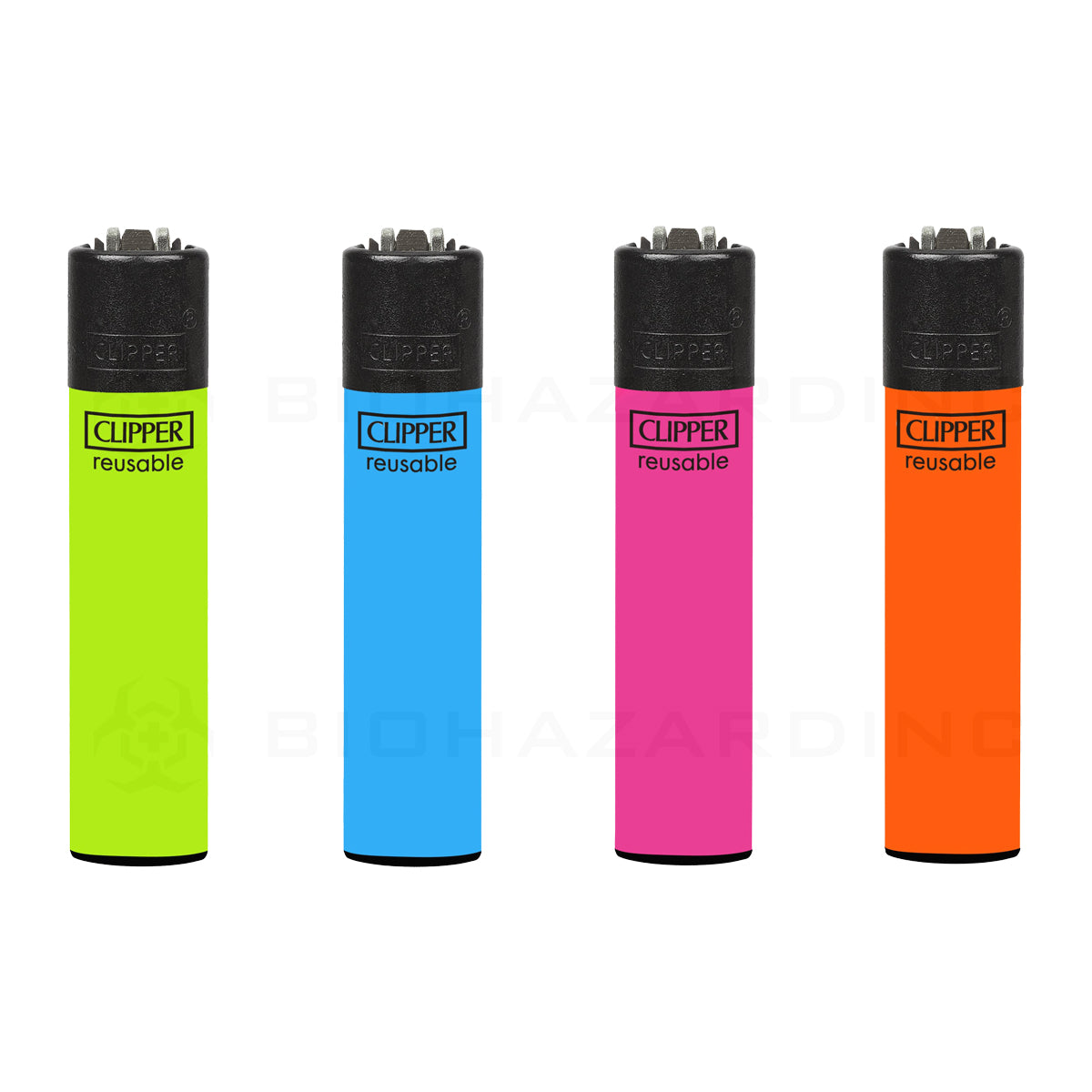 Clipper® | 'Retail Display' Mini Solid Fluo Lighters | 48 Count Lighters Clipper