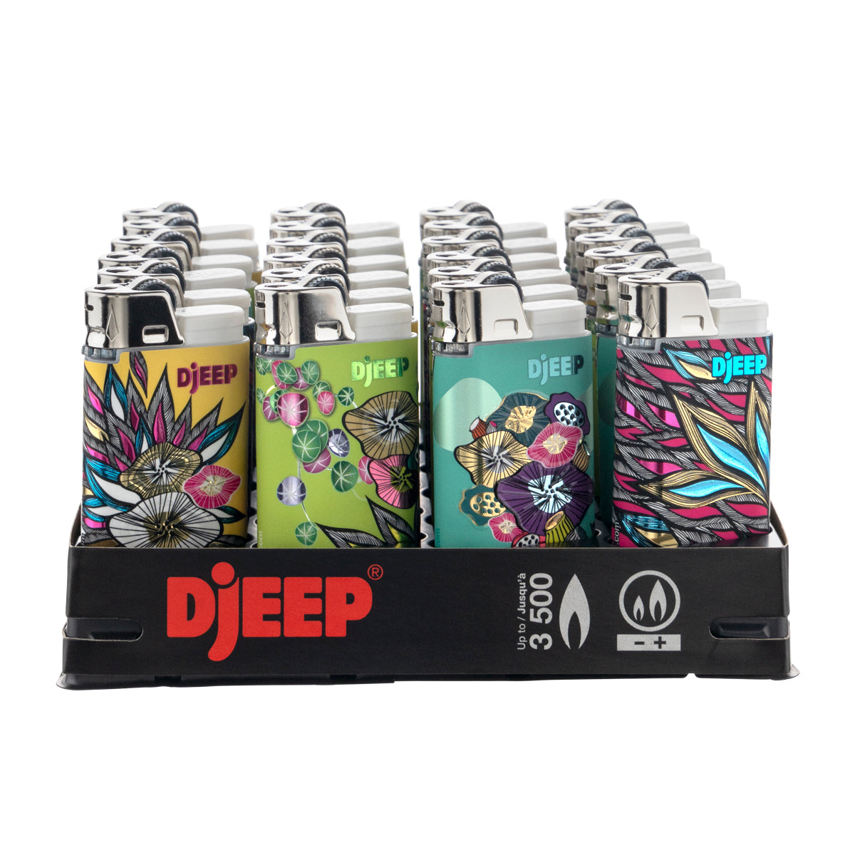 DJEEP Lighters | 'Retail Display' Vibrant | 24 Count Lighters DJEEP
