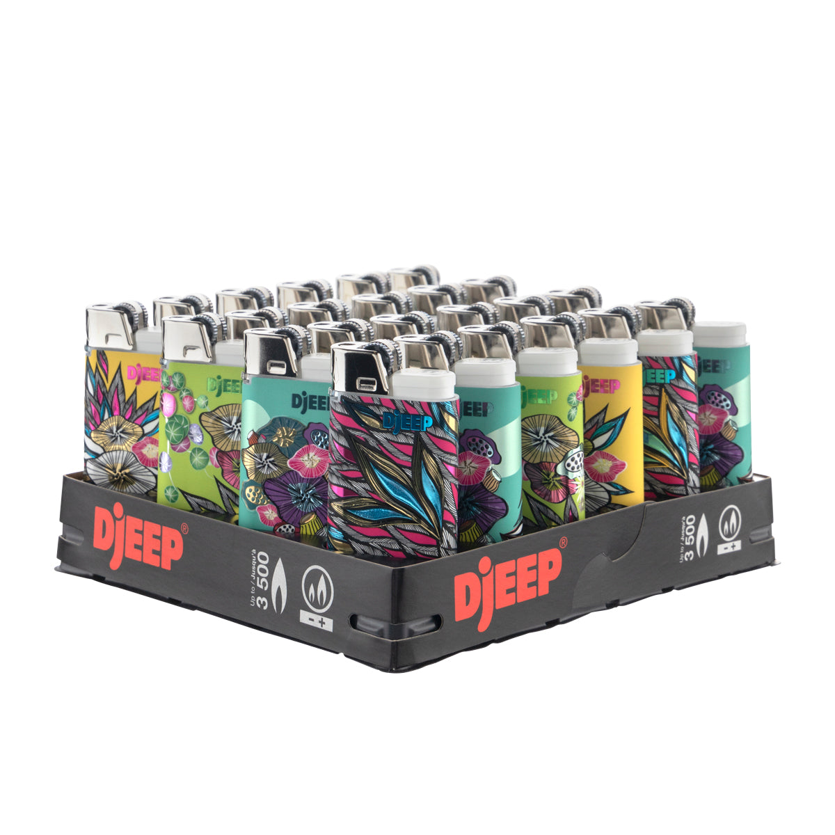 DJEEP Lighters | 'Retail Display' Vibrant | 24 Count Lighters DJEEP