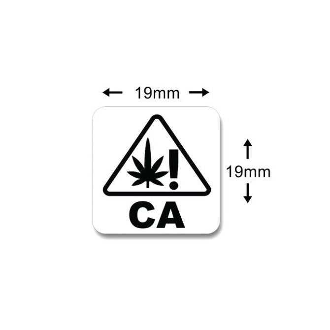 California | CA Universal Product Symbol Labels | .75in x .75in - Square - 1000 Count Compliance Labels Biohazard Inc   