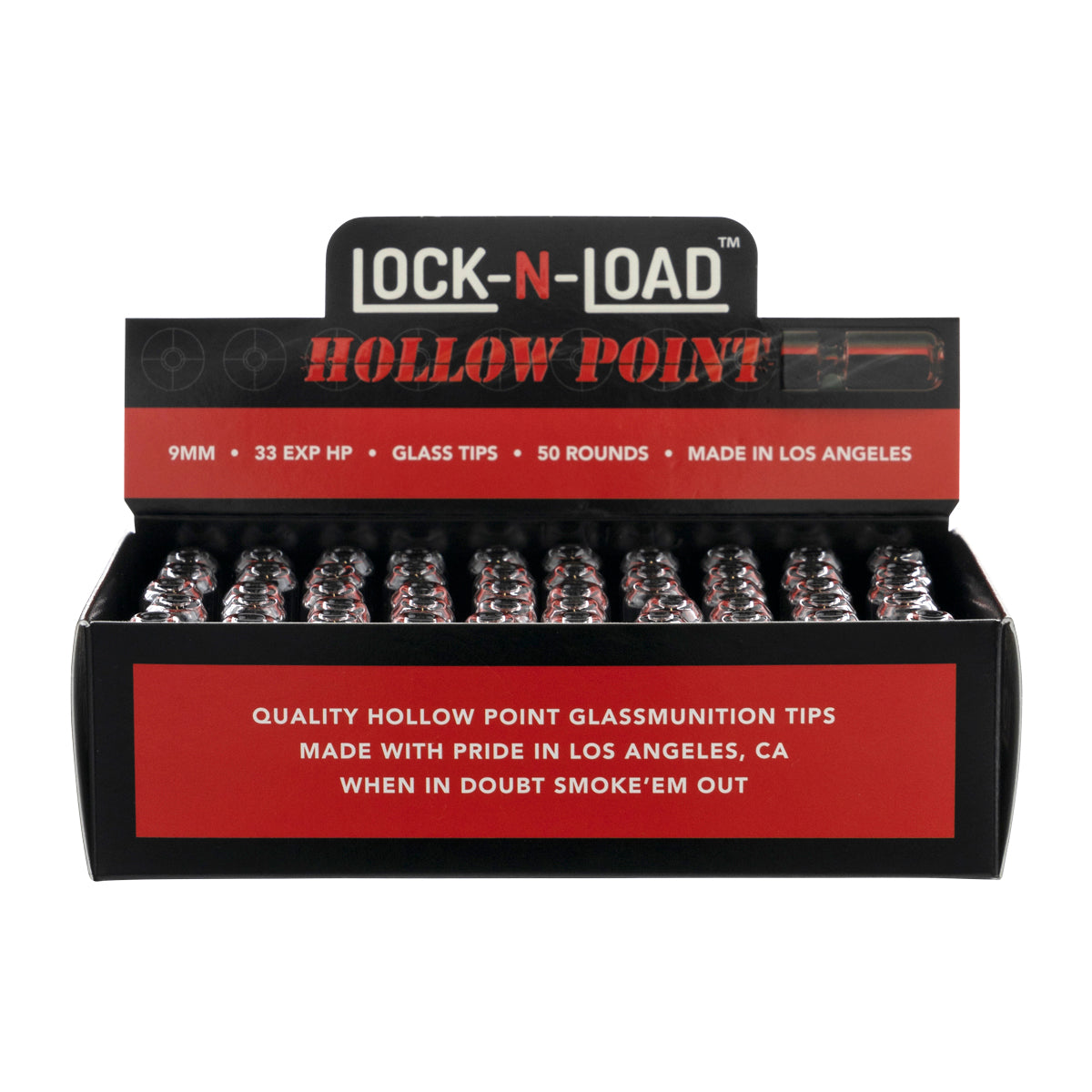 Lock-N-Load | Bullet Glass Tips | 50 Count - Various Sizes - Biohazard Inc - Medium - 10mm - Model 9mm