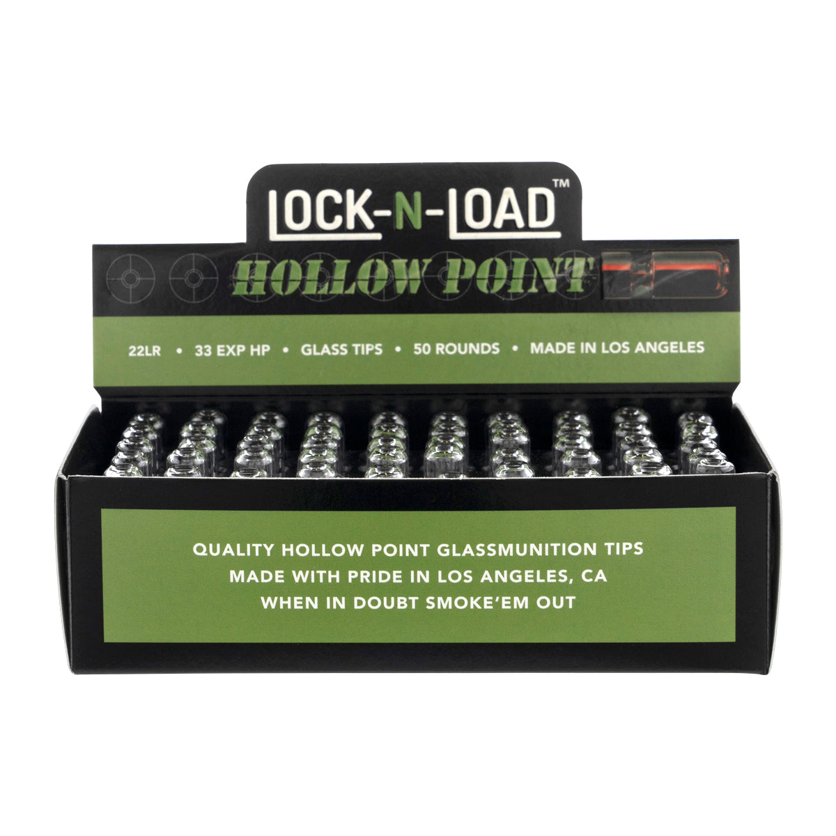 Lock-N-Load | 'Retail Display' Bullet Glass Tips | 50 Count - Various Sizes Glass Tips Lock-N-Load Small - 8mm - Model .22  