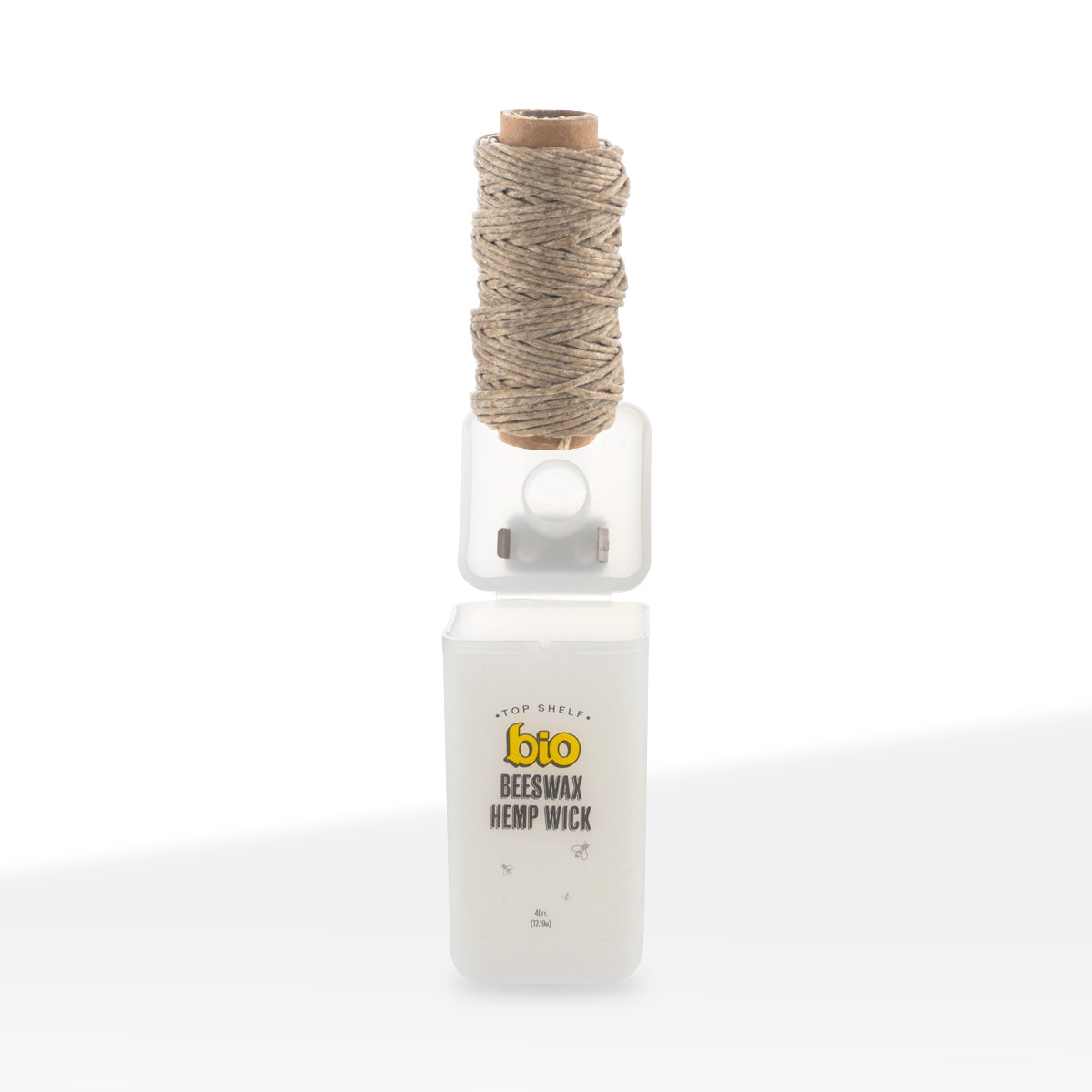 BIO Glass | Natural Beeswax Hemp Wick | 40ft - Dispenser - 15 Count Hemp Wick BIO Glass