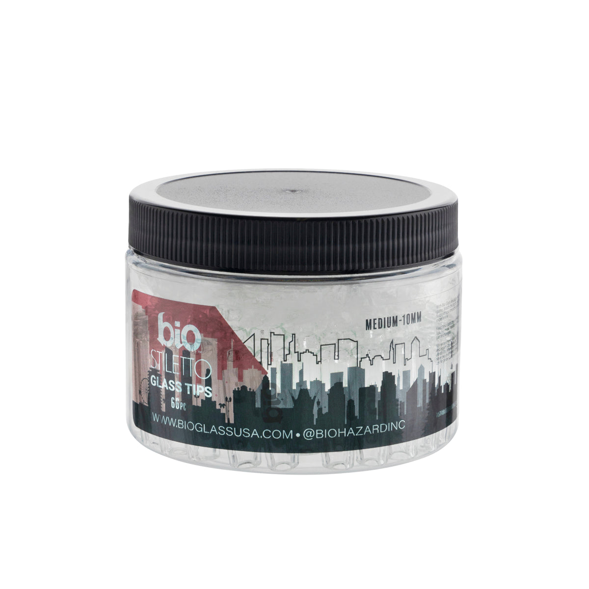 BIO Glass | Stiletto Cross Top Glass Tips | Various Sizes Glass Tips Bio Glass Medium - 10mm - 66 Count