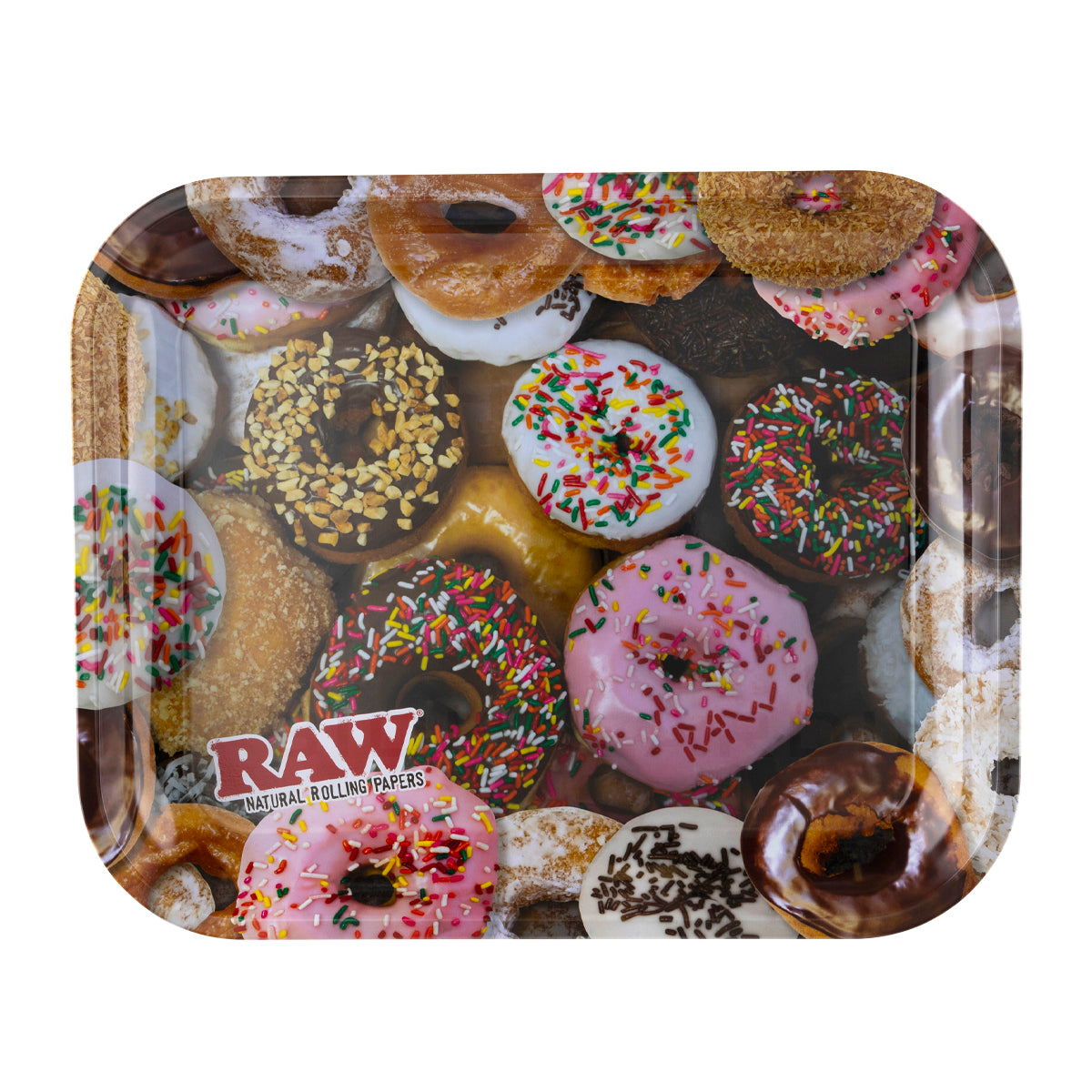 Raw® | Rolling Tray - Donuts | 13in x 11in - Large - Metal Rolling Tray Raw