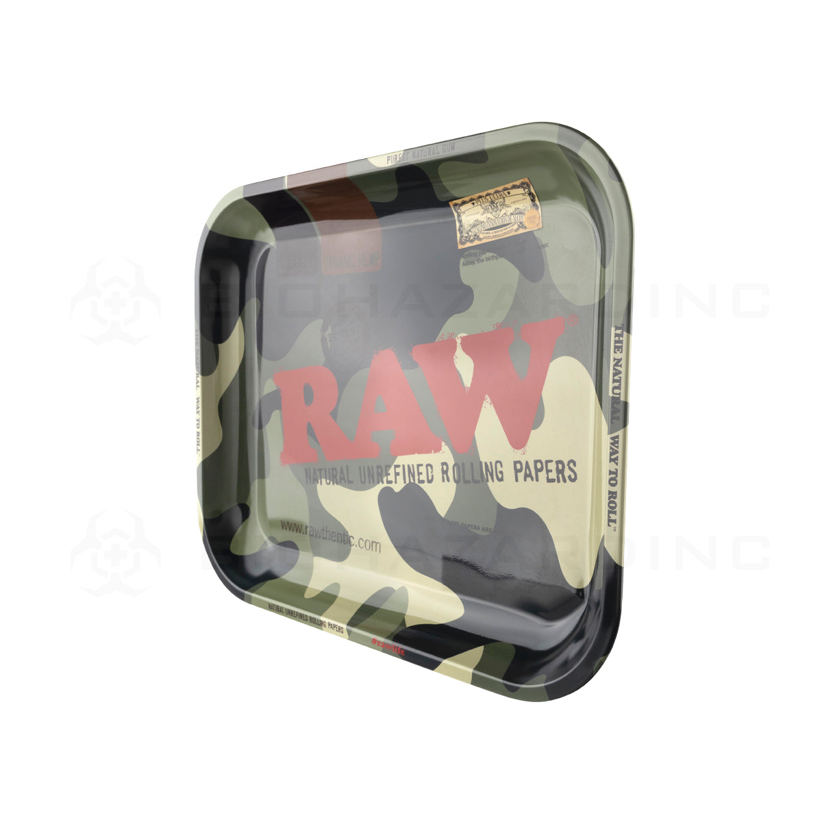 RAW Rolling Tray | Camo | Large - 14in x 11in - Metal Rolling Tray Raw