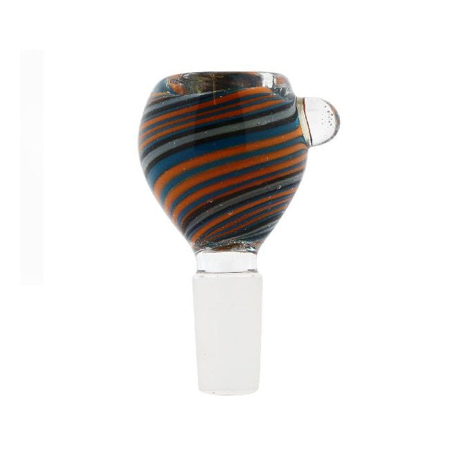 Bowl | Candy Cane Frit Swirl Bowl | 14mm - Assorted Colors Glass Bowl Biohazard Inc