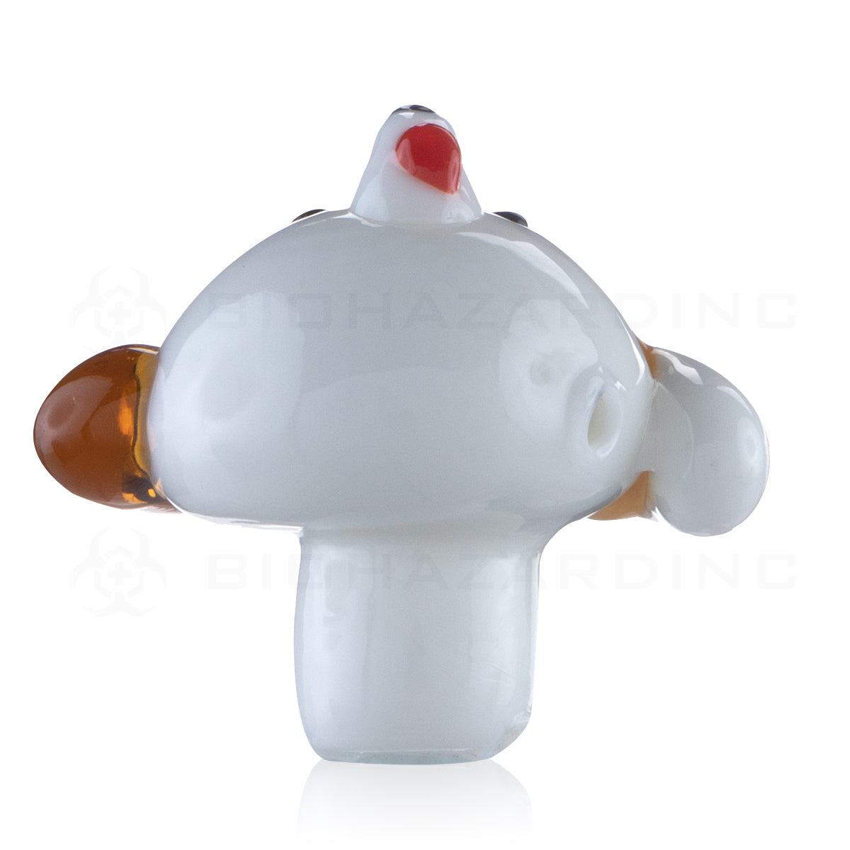 Carb Caps | Porch Puppy Glass - White & Brown - 12 Count Carb Cap Biohazard Inc