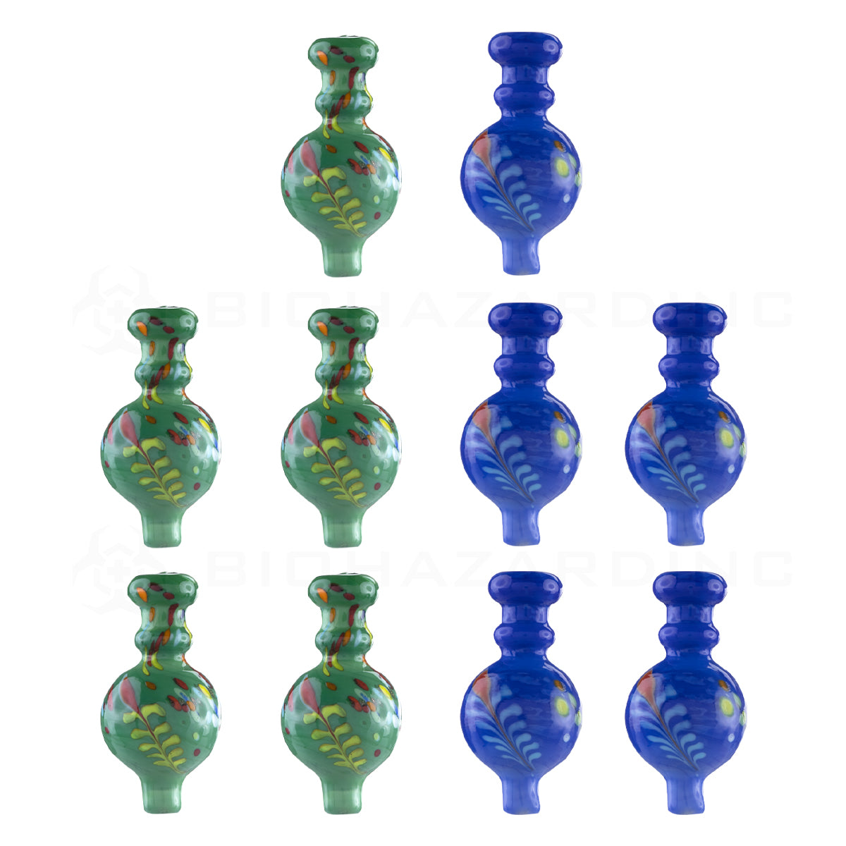 Carb Cap | Round Carb Cap Leaf Speckled | Assorted Colors - 10 Count Carb Cap Biohazard Inc