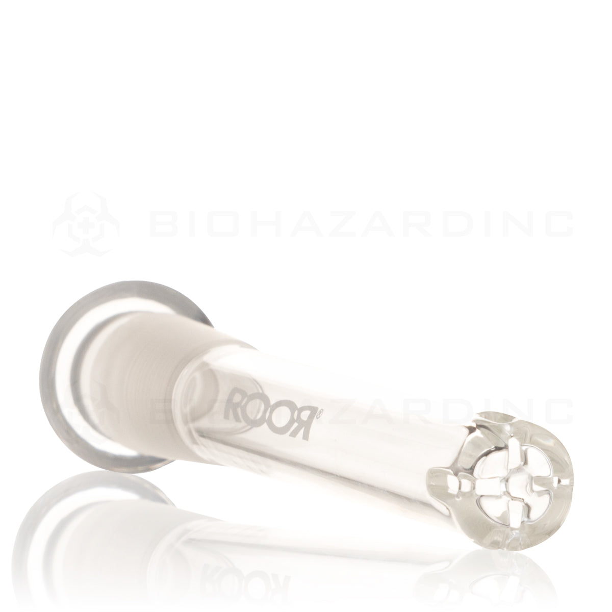 RooR® | Gridded Downstem - 19mm Joint / 14mm Bowl | Clear Downstem Biohazard Inc