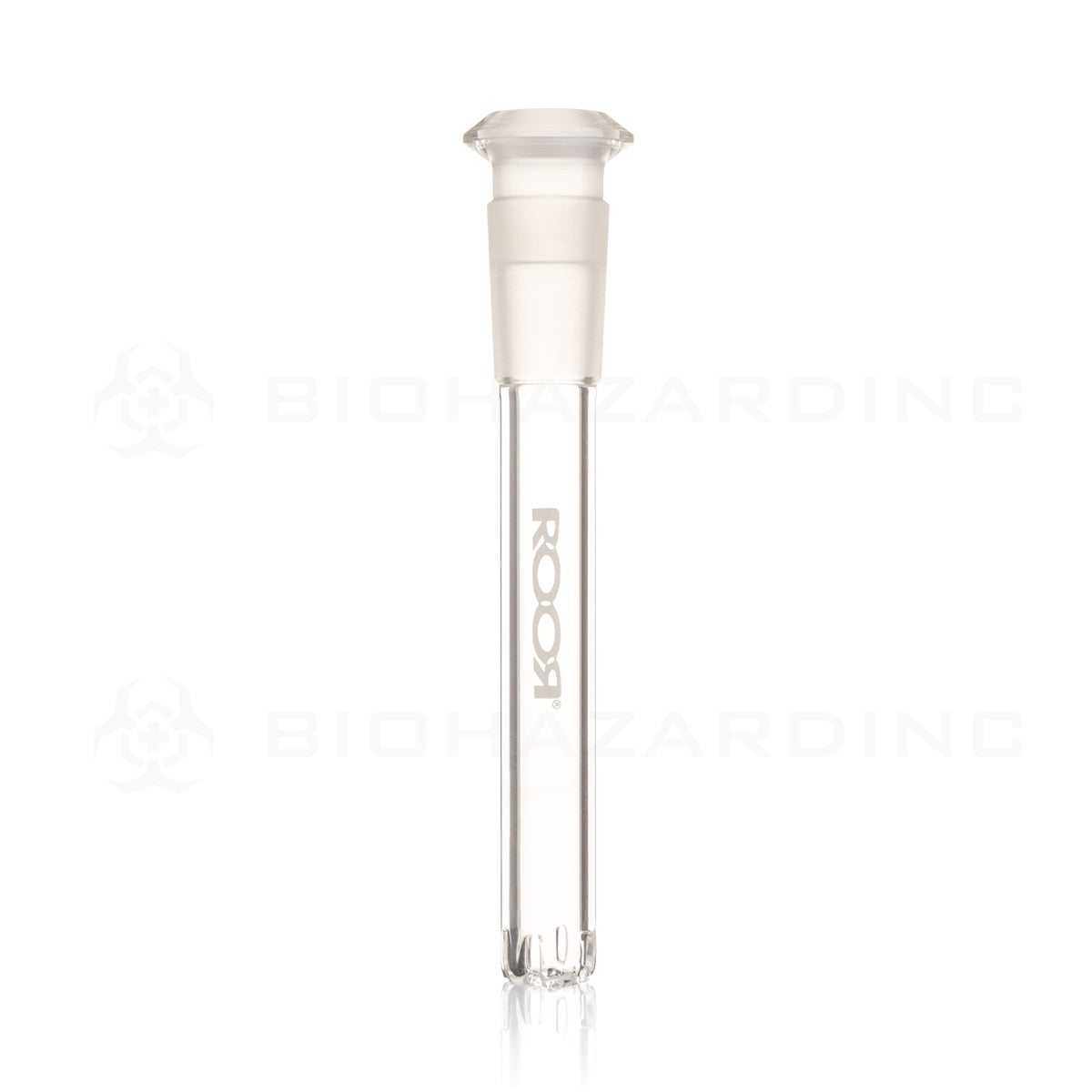 RooR® | Gridded Downstem - 19mm Joint / 14mm Bowl | Clear Downstem Biohazard Inc 3.5"