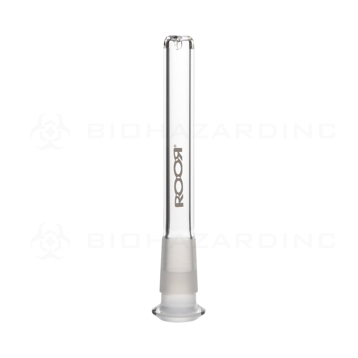 RooR® | Gridded Downstem - 19mm Joint / 14mm Bowl | Clear Downstem Biohazard Inc 3.75"