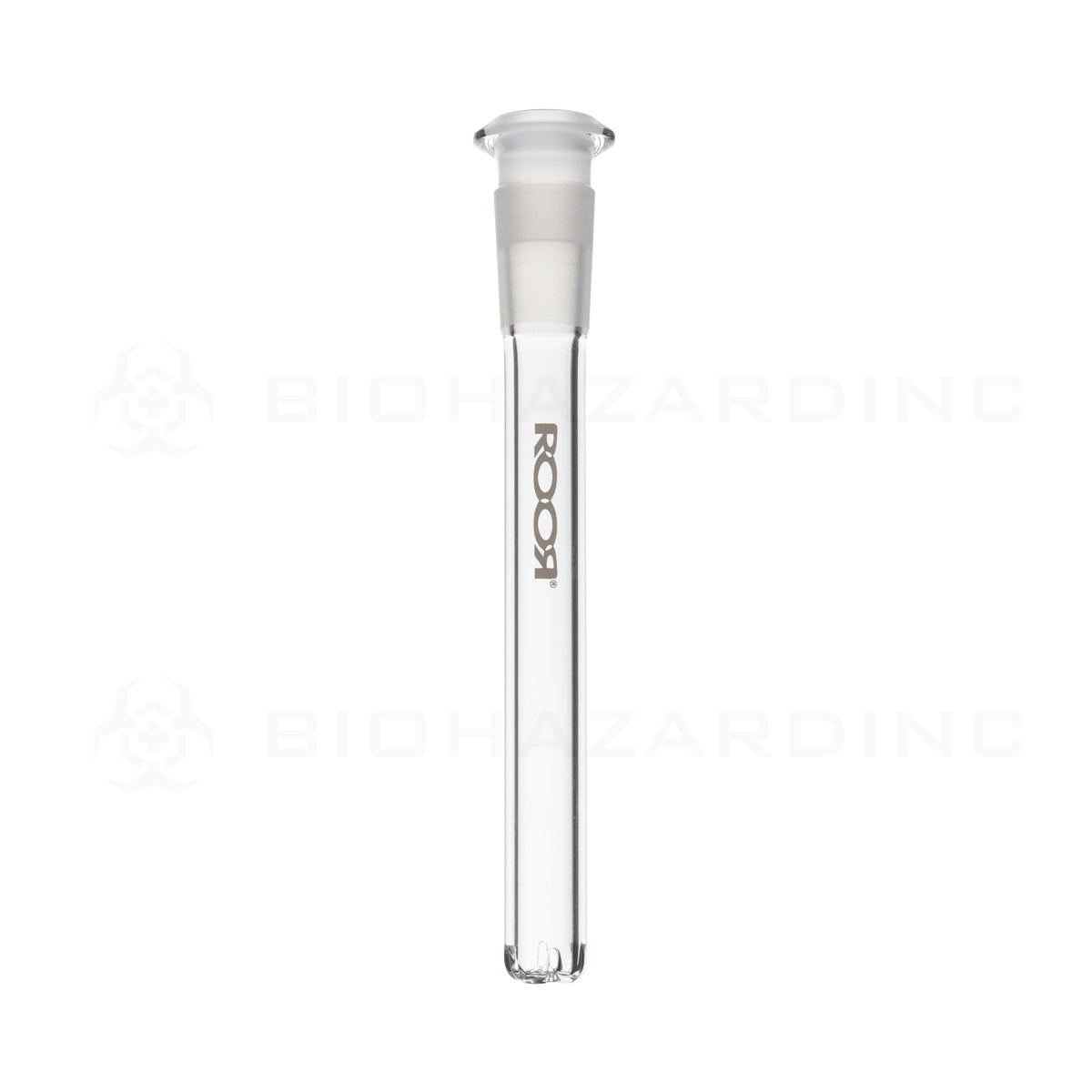 RooR® | Gridded Downstem - 19mm Joint / 14mm Bowl | Clear Downstem Biohazard Inc 4.5"