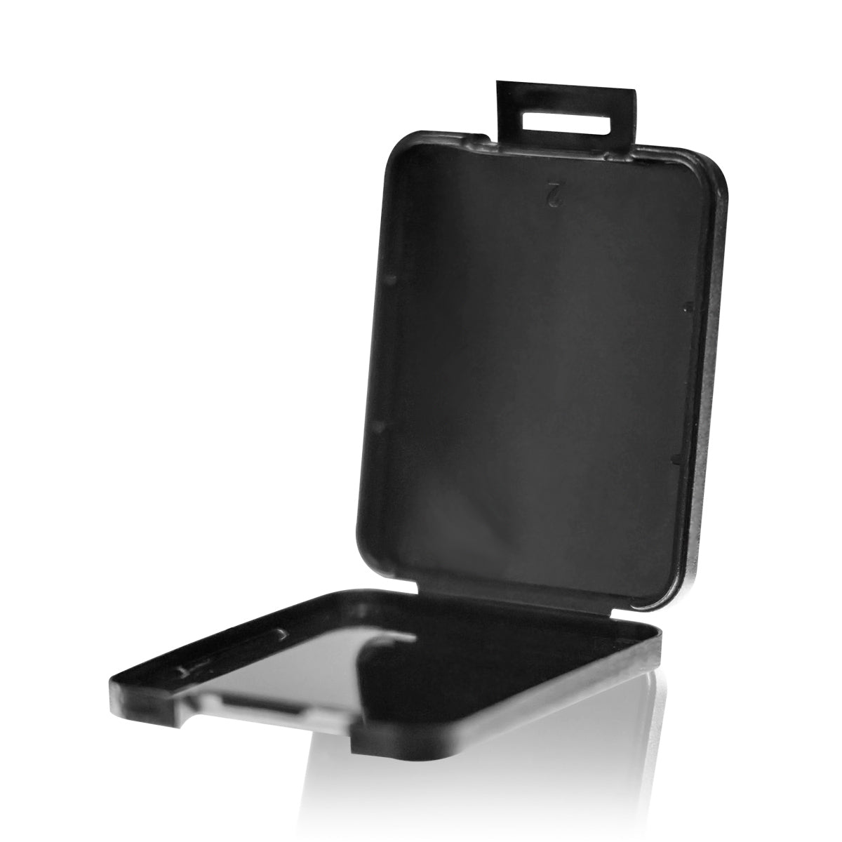 Flat Container | Hinged Lid Slim Shatter Containers | 7.5mm - Black - 200 Count Biohazard Inc