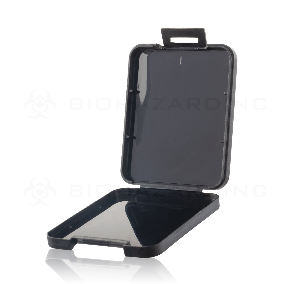 Flat Container | Hinged Lid Slim Shatter Containers | 7.5mm - Black - 200 Count  Biohazard Inc   