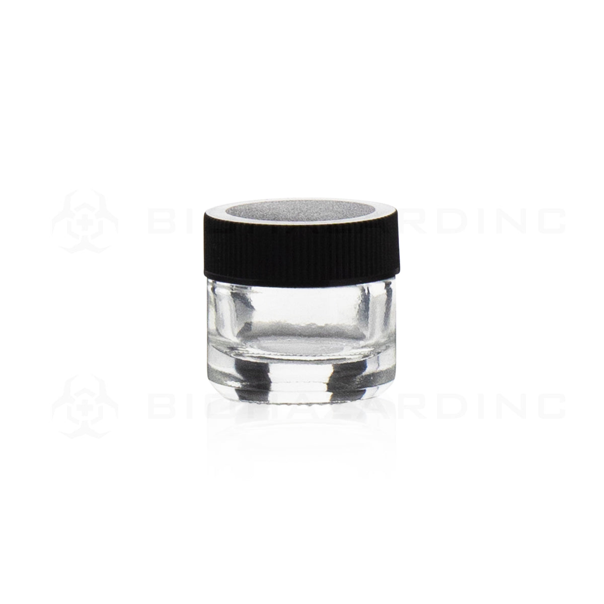 Concentrate Containers | Clear Glass Concentrate Containers w/ Black Caps | 5ml - 250 Count Concentrate Container Biohazard Inc   