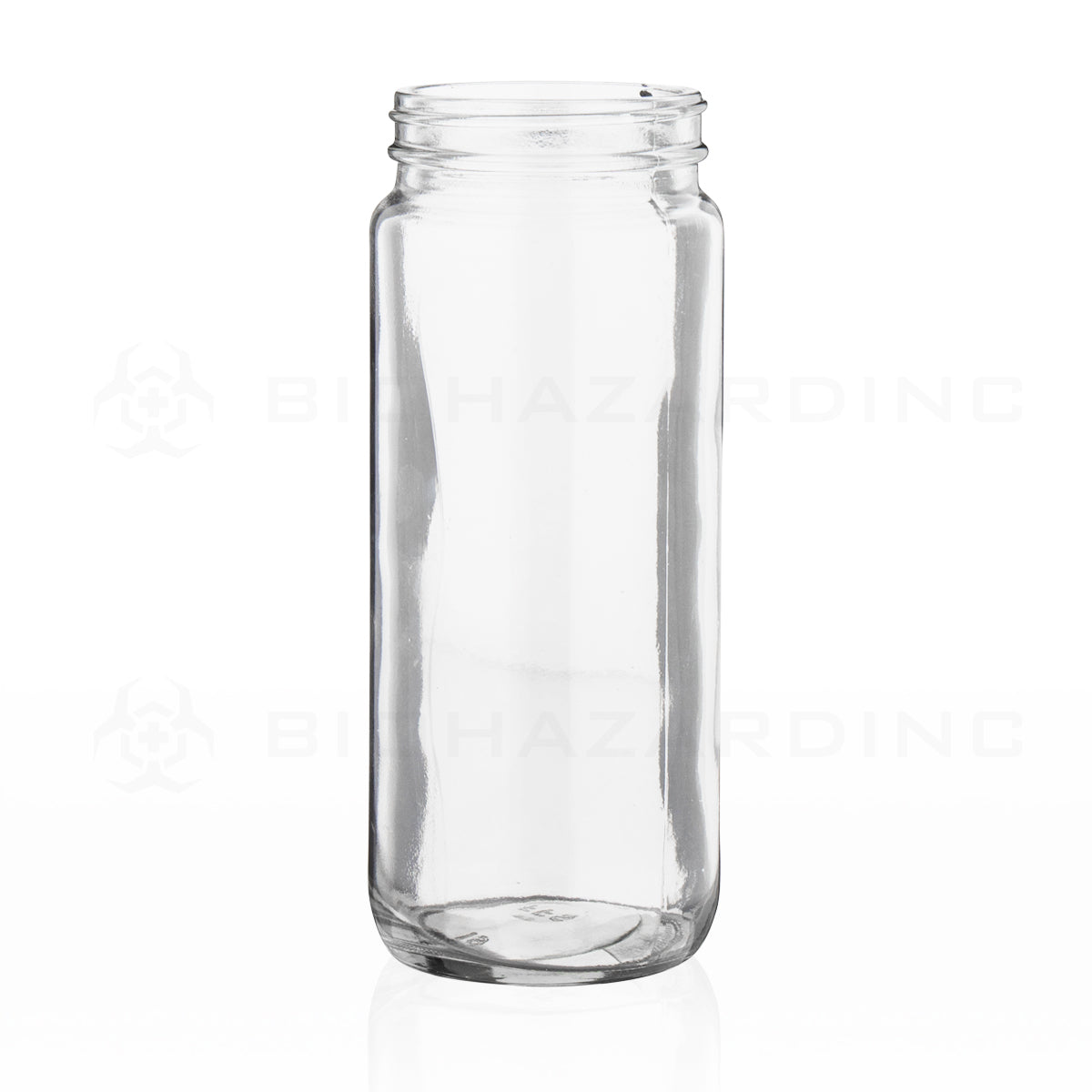 Glass Jar | Straight Sided Tall Glass Jar - Clear | 63mm - 16oz - 12 Count Glass Jar Biohazard Inc