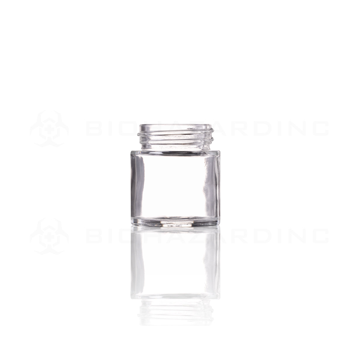 Glass Jar | Straight Sided Glass Jars - Clear  | 38mm - 1oz - 256 Count  Biohazard Inc