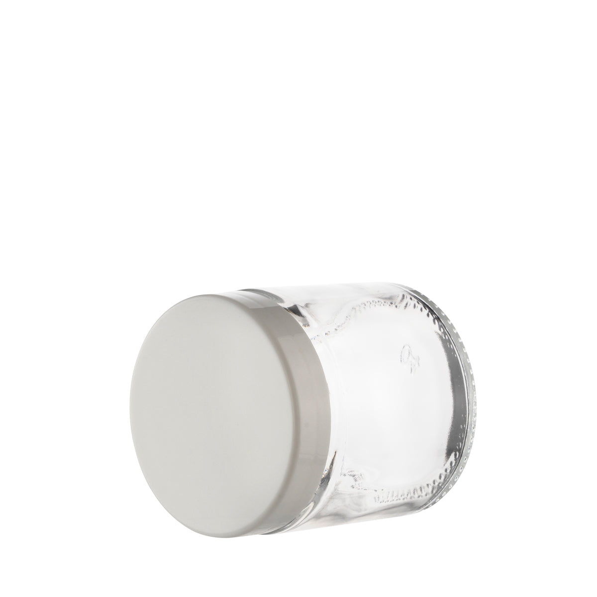 Glass Jar | Smooth Sided Clear Glass Jars w/ White Caps | 3oz - 150 Count Glass Jar Biohazard Inc   