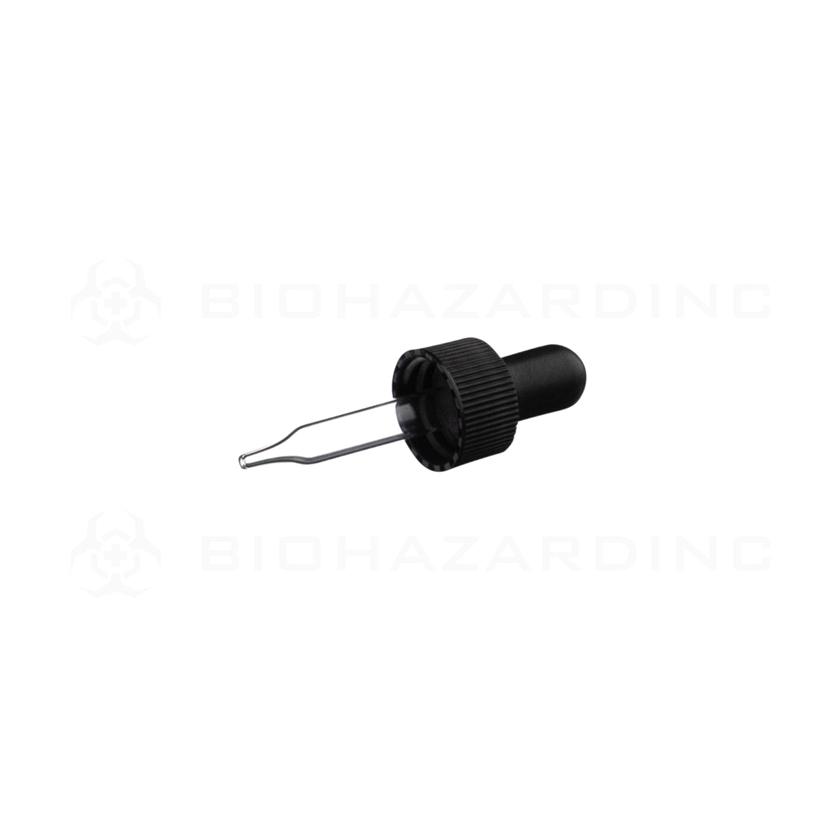 Dropper Cap | Plastic Cap w/ Glass Dropper | 18mm - Black - Various Sizes  Biohazard Inc 37mm