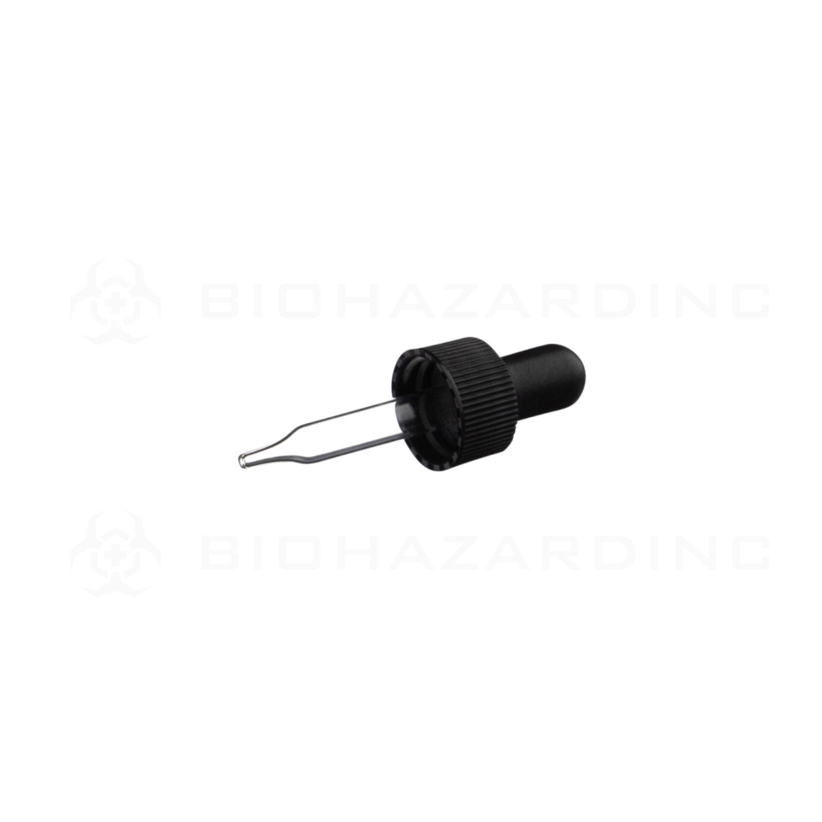 Dropper Cap | Plastic Cap w/ Glass Dropper | 18mm - Black - Various Sizes  Biohazard Inc 37mm  