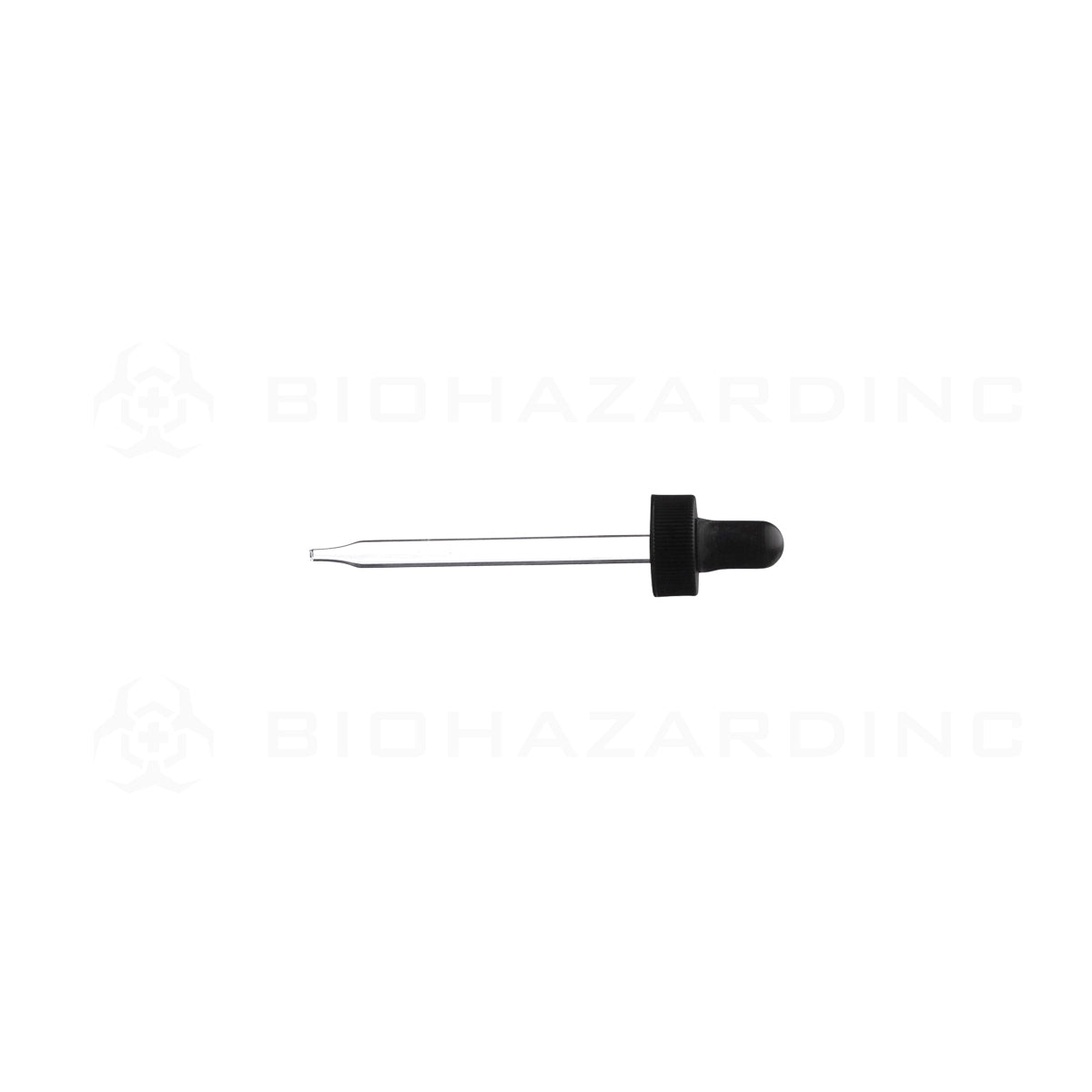 Dropper Cap | Plastic Cap w/ Glass Dropper | 22mm - Black  Biohazard Inc