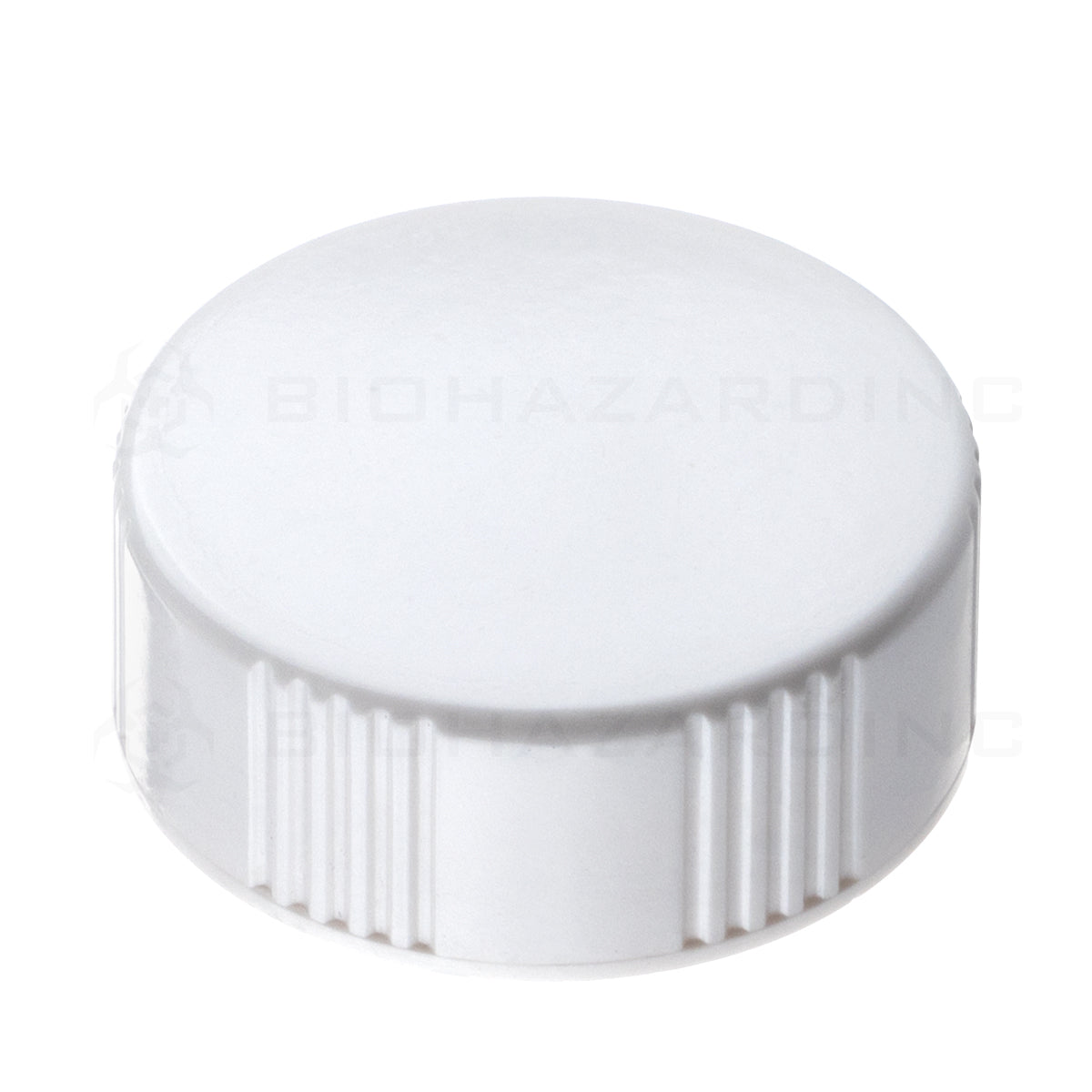 Child Resistant | Plastic Caps | 28mm - Gloss White - 126 Count Child Resistant Cap Biohazard Inc