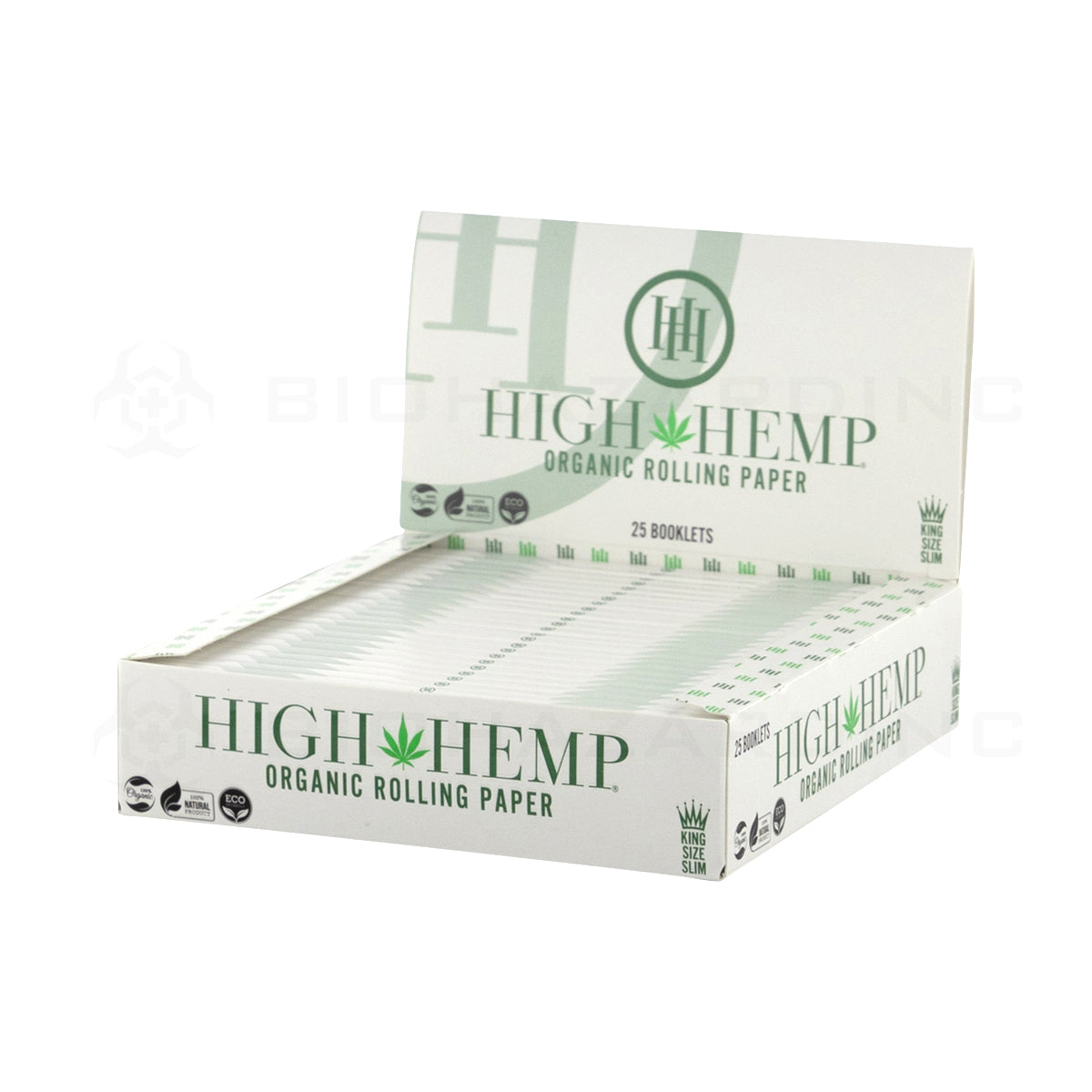 High Hemp | 'Retail Display' Organic Rolling Papers | 25 Count - Various Sizes Rolling Papers High Hemp King - 110mm  