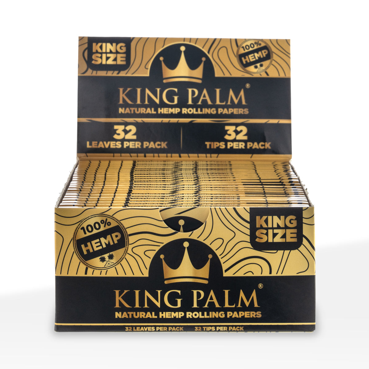 King Palm™ | Hemp King Size Joint Rolling Papers + Tips | 32 Pack - 22 Count - Various Flavors Rolling Papers + Tips King Palm