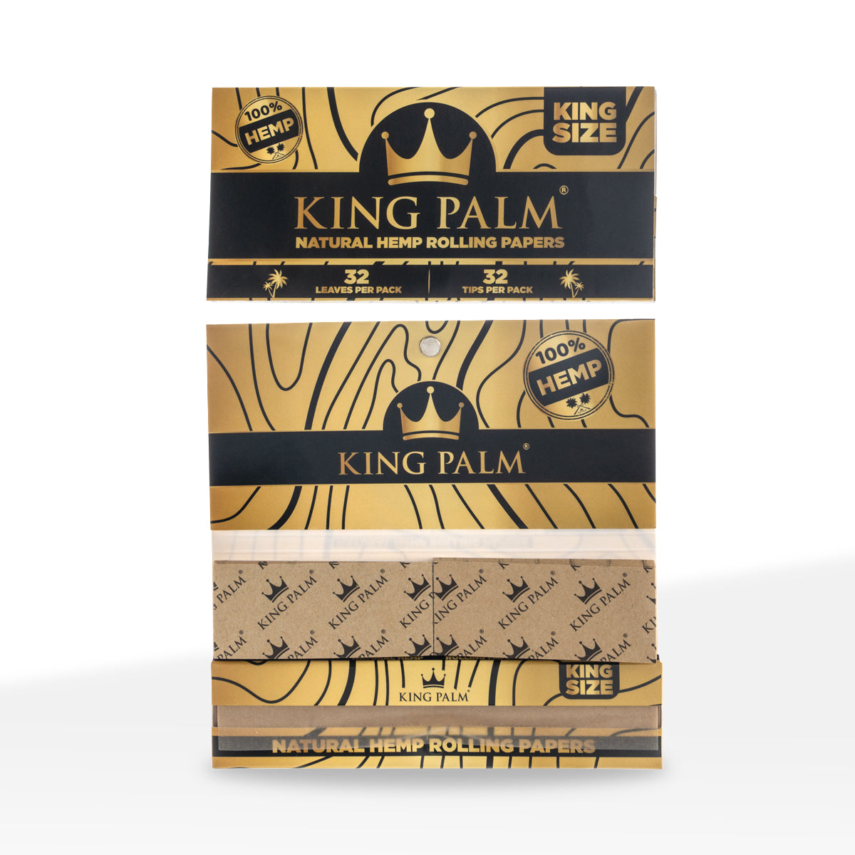 King Palm™ | Hemp King Size Joint Rolling Papers + Tips | 32 Pack - 22 Count - Various Flavors Rolling Papers + Tips King Palm
