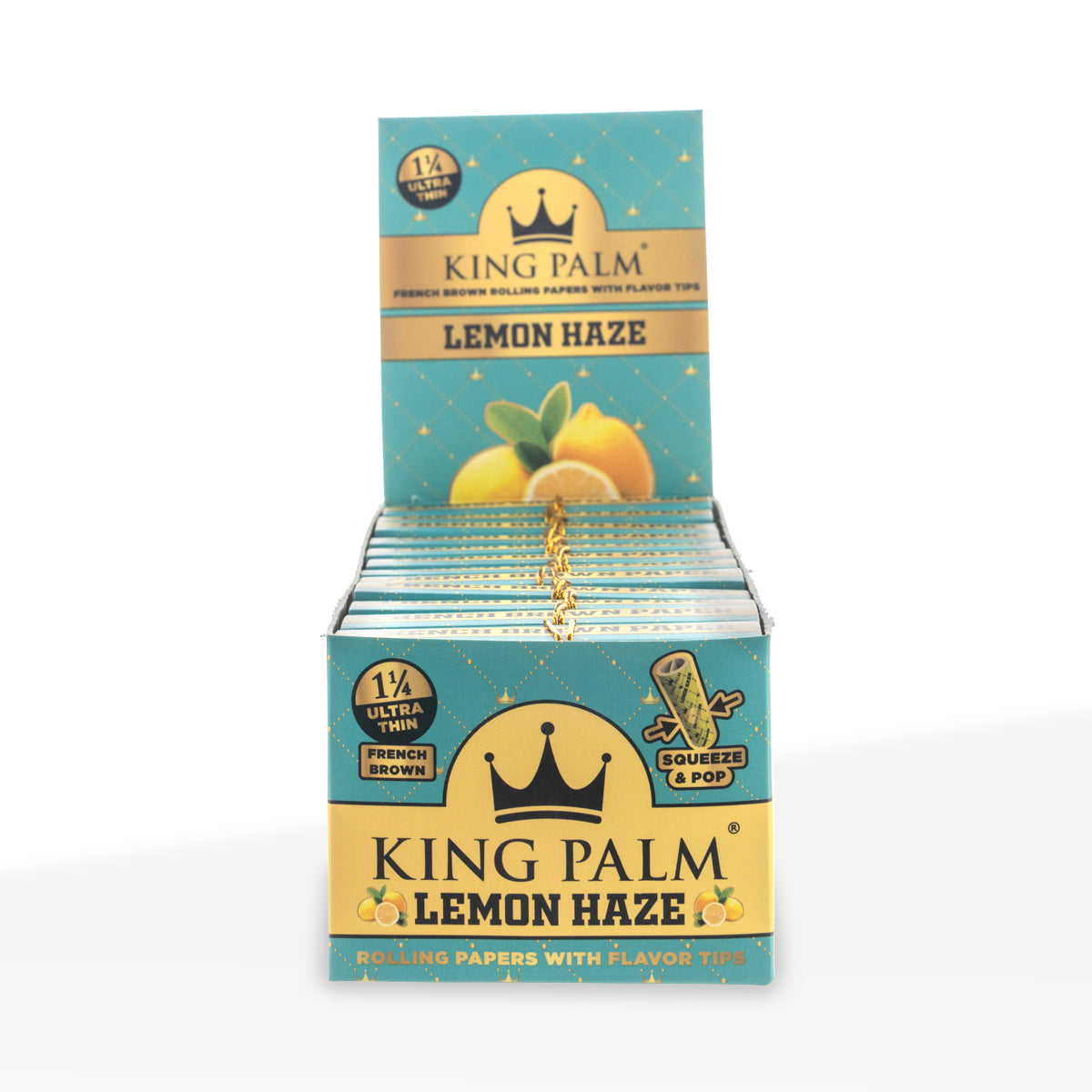 King Palm™ | French Brown 1.25" Joint Rolling Papers + Tips | 24 Pack - 24 Count - Various Flavors Rolling Papers + Tips King Palm