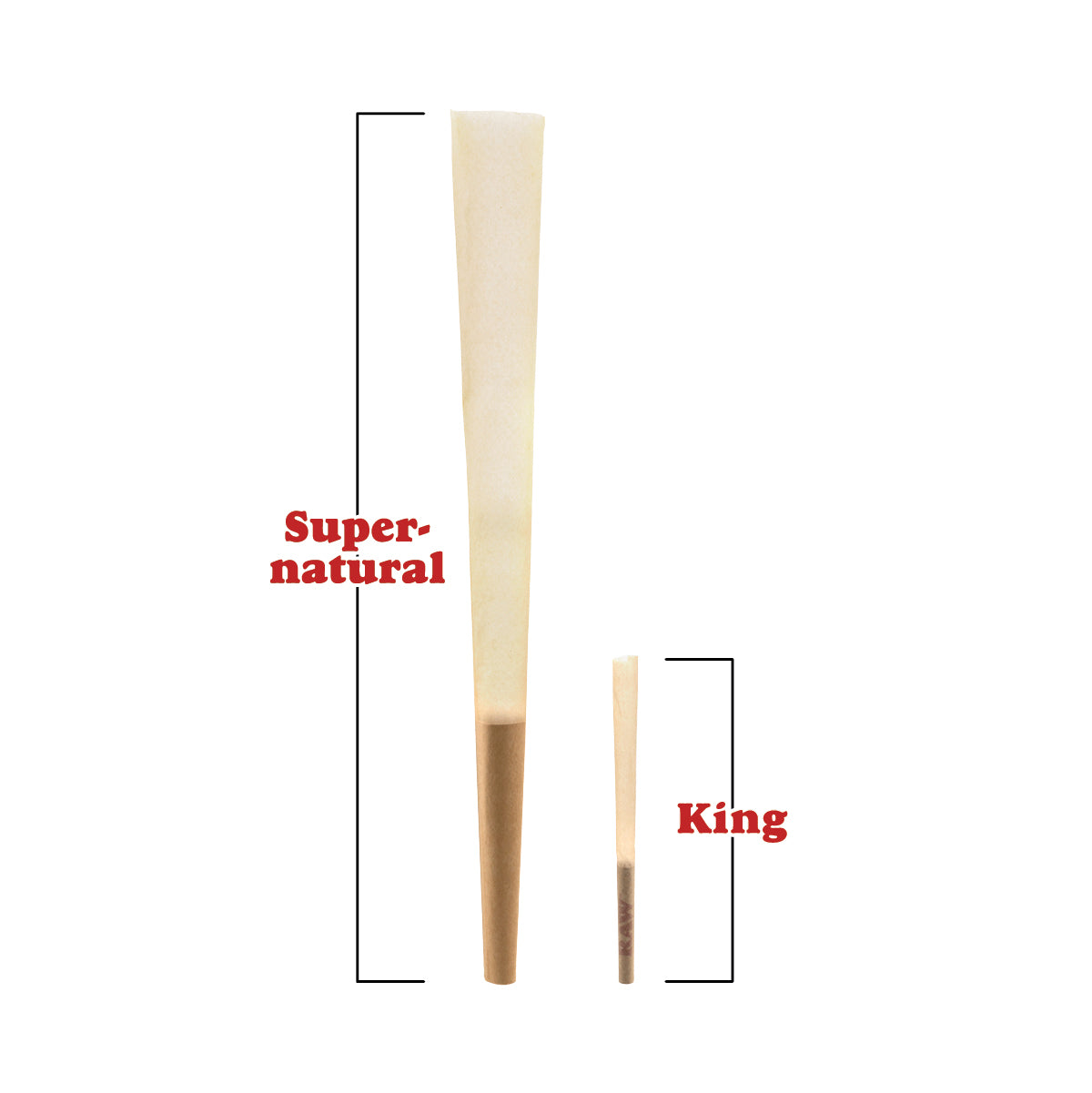RAW® | Supernatural Cones 21g | 280mm - Unbleached Brown - 15 Count Pre-Rolled Cones Raw