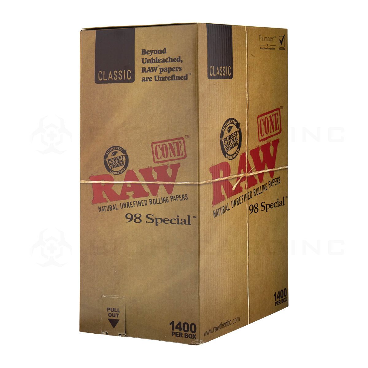 RAW® | 98 Special Pre-Rolled Cones | 98mm - Unbleached Brown - 1,400 Count Pre-Rolled Cones Raw   