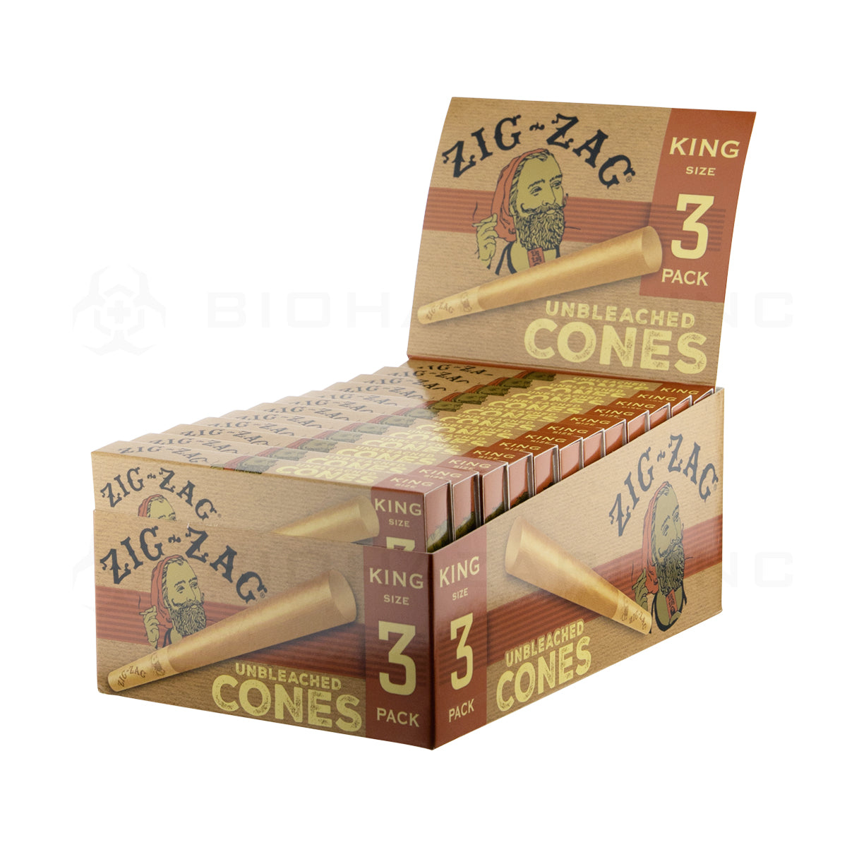 Zig-Zag® | Pre-Rolled Cones King Size | 110mm - Brown Paper - 24 Count Pre-Rolled Cones Zig Zag