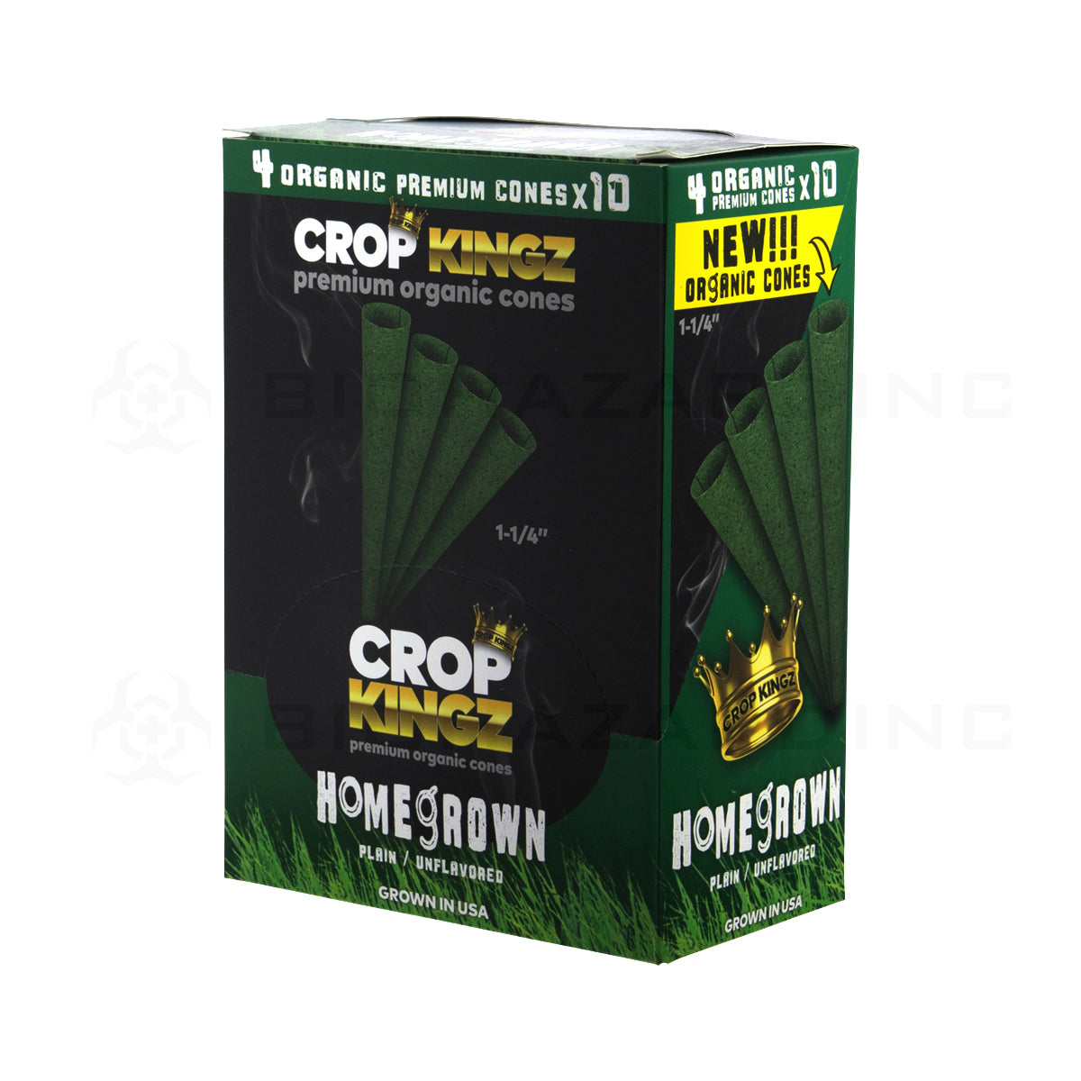 Crop Kingz | Organic Premium Pre-Rolled Cones 1¼ Size | 78mm - 10 Count - Various Flavors Pre-Rolled Cones Crop Kingz Homegrown
