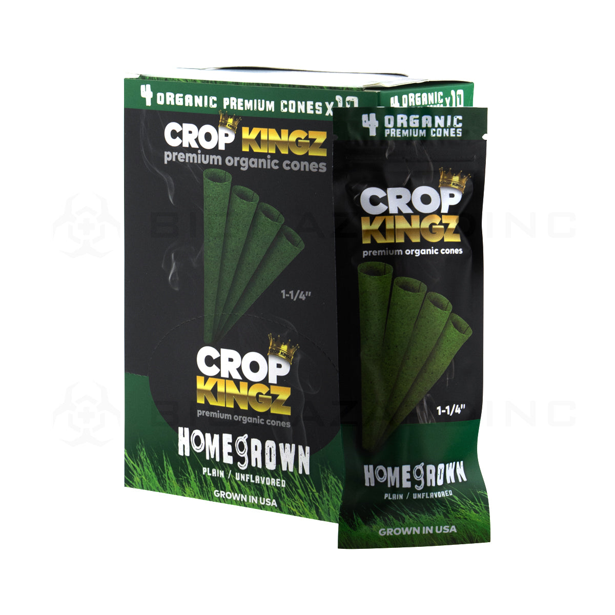 Crop Kingz | Organic Premium Pre-Rolled Cones 1¼ Size | 78mm - 10 Count - Various Flavors Pre-Rolled Cones Crop Kingz