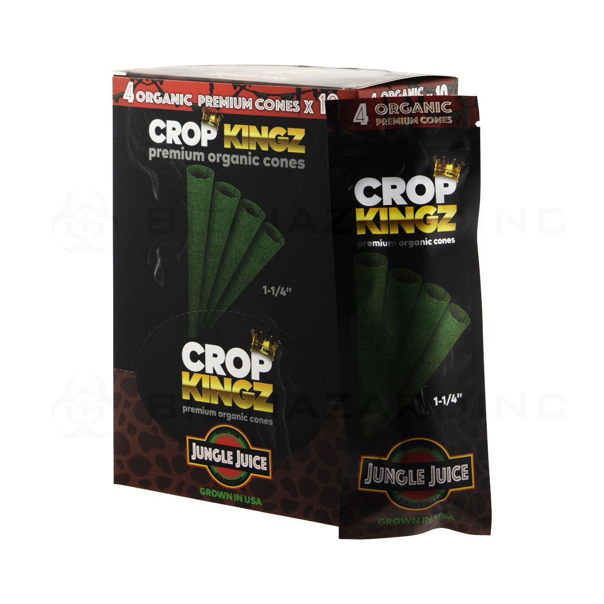 Crop Kingz | Organic Premium Pre-Rolled Cones 1¼ Size | 78mm - 10 Count - Various Flavors Pre-Rolled Cones Crop Kingz